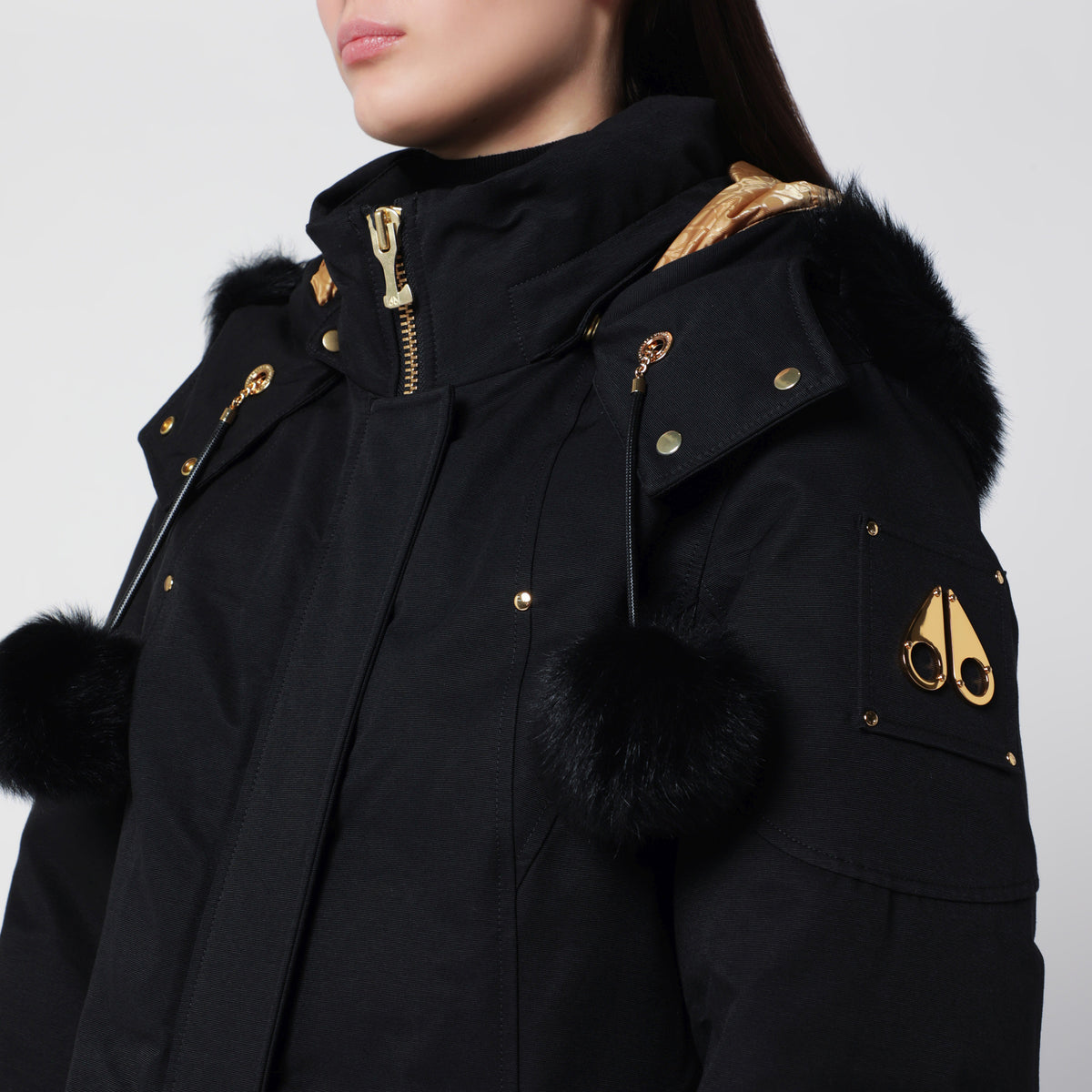 Stirling Original black parka in cotton and recycled nylon