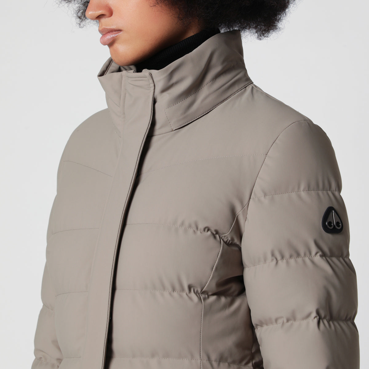 Taupe Bronze Jocada long parka in nylon