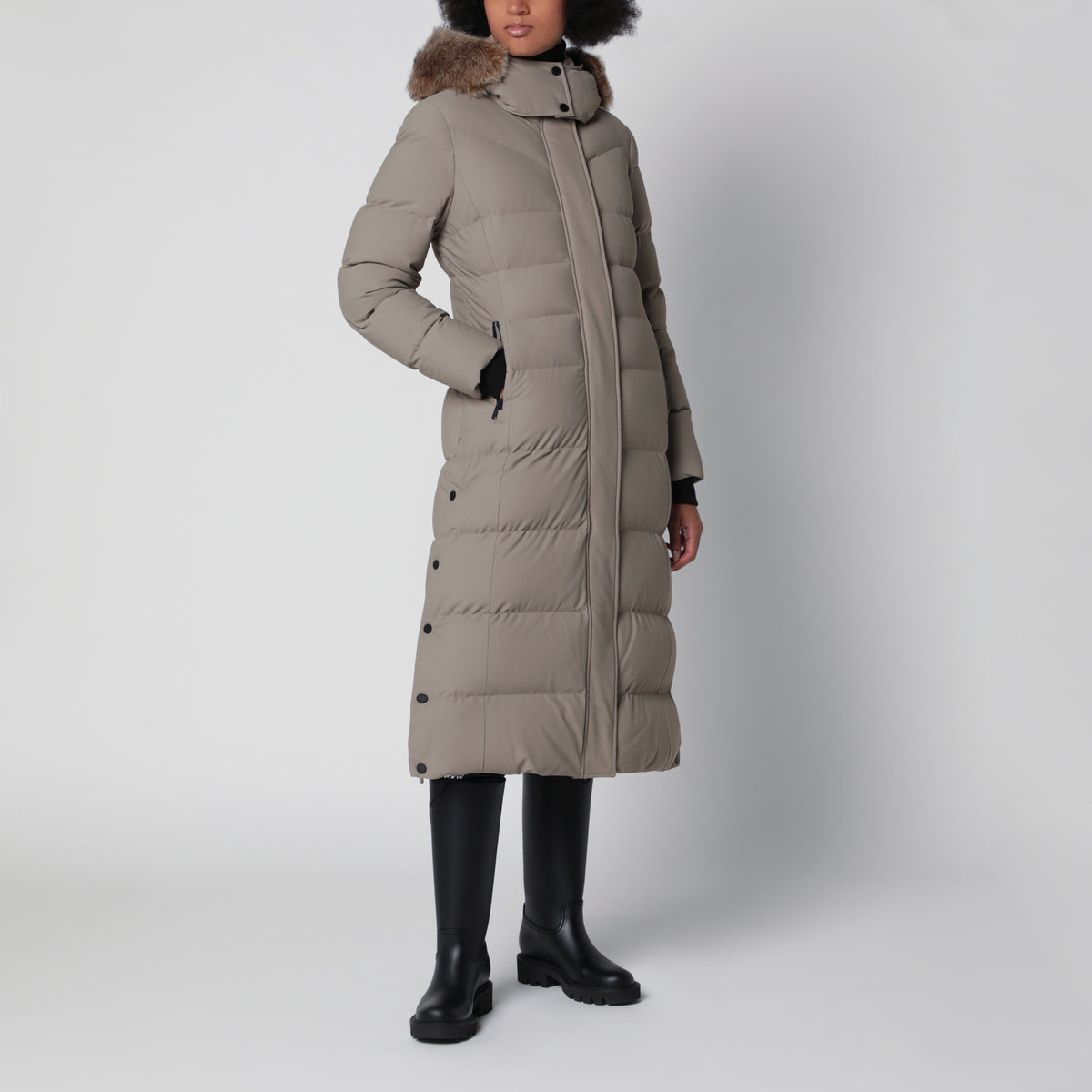 Parka Watershed Down couleur Taupe Bronze en nylon