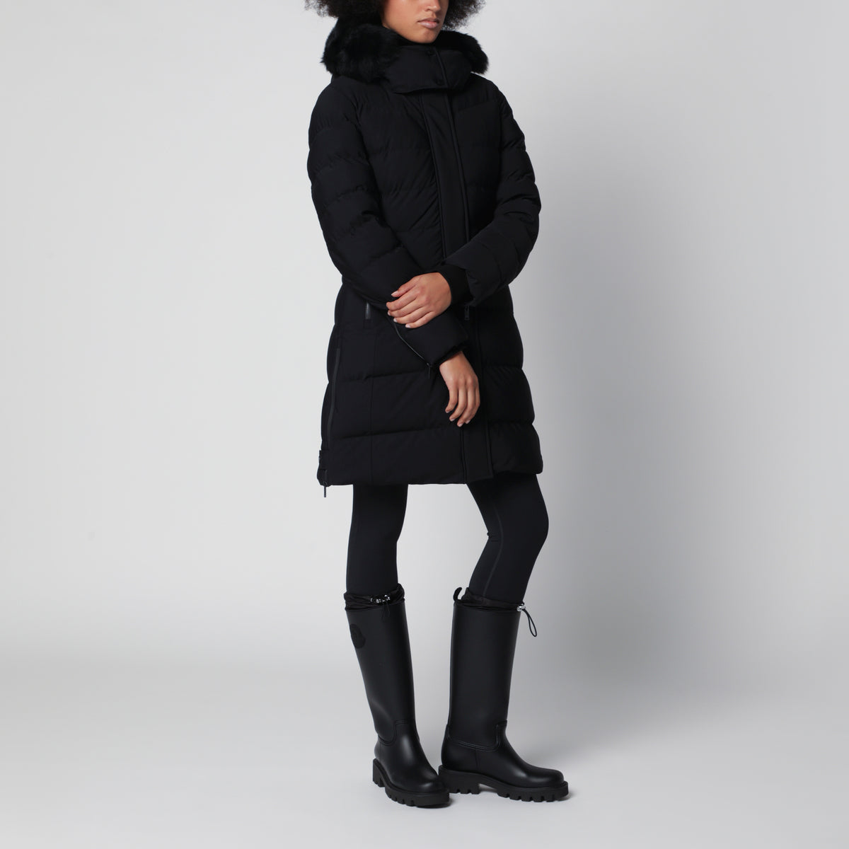 Parka Watershed Down in Schwarz aus Nylon