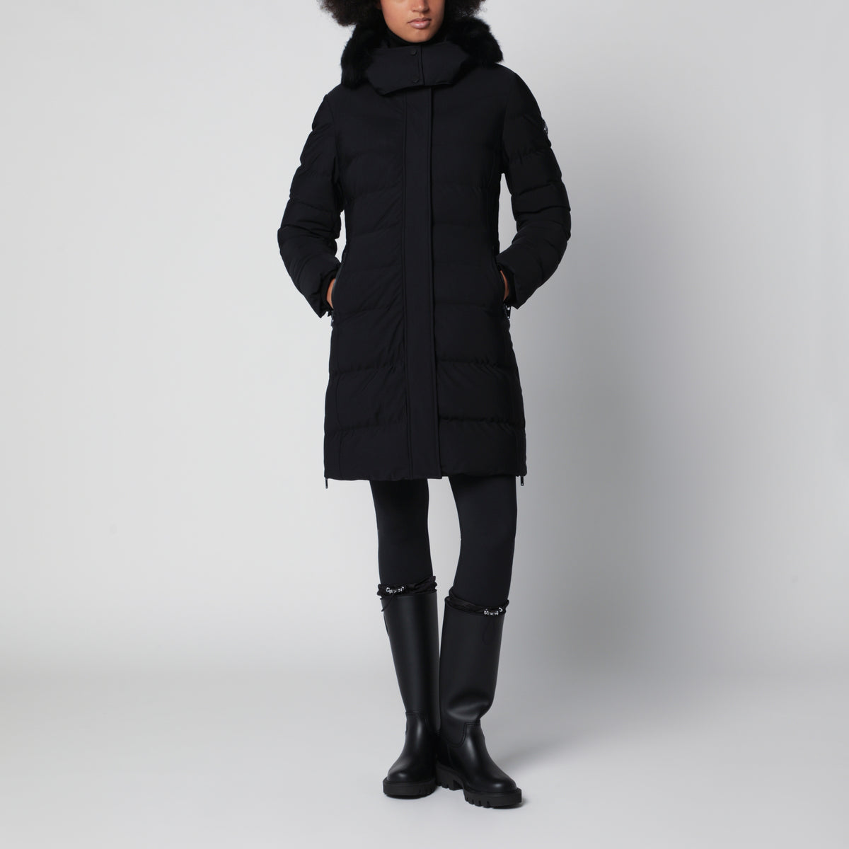 Parka Watershed Down in Schwarz aus Nylon