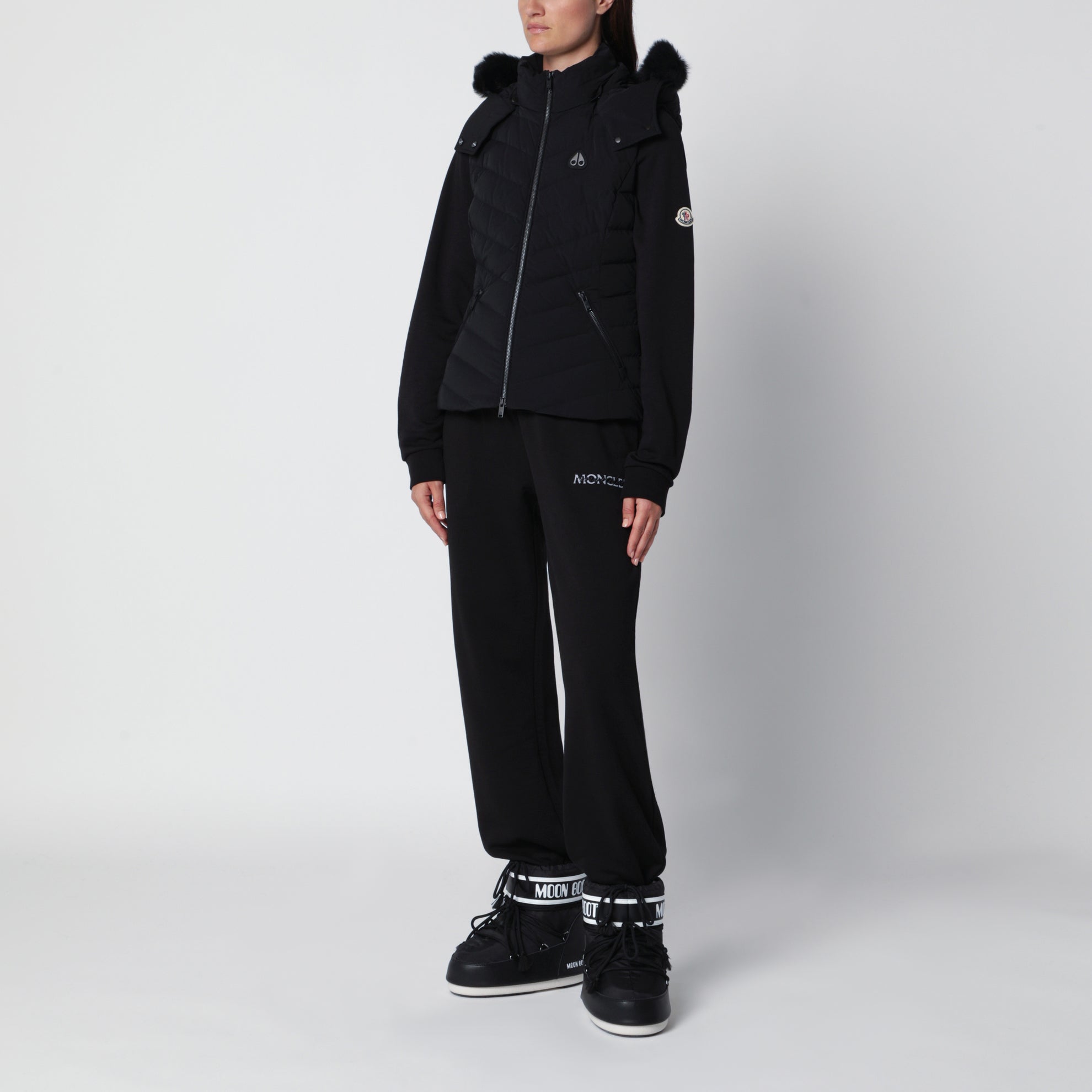 Gilet matelassé en nylon noir Elora