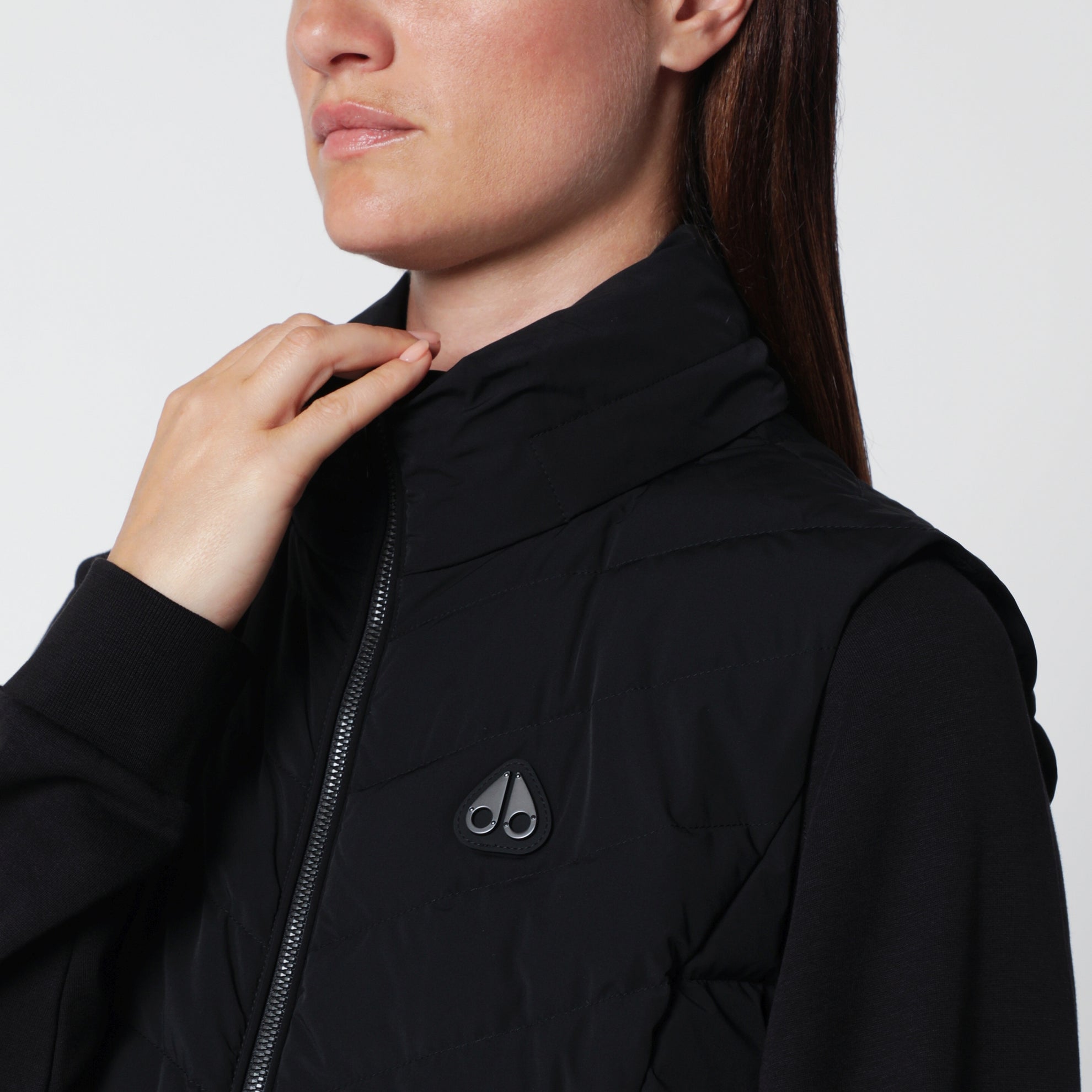 Gilet matelassé en nylon noir Elora