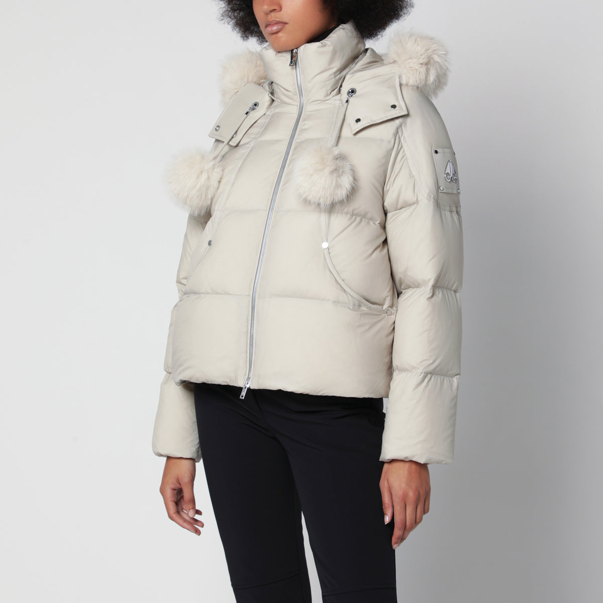 Piumino Everest color alabastro in nylon