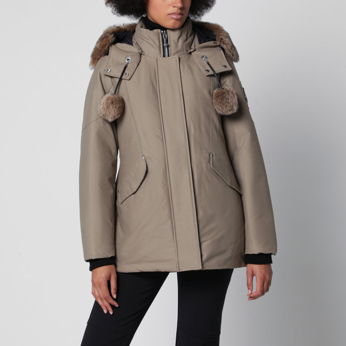 Taupe Bronze Original 3Q down jacket in cotton and nylon
