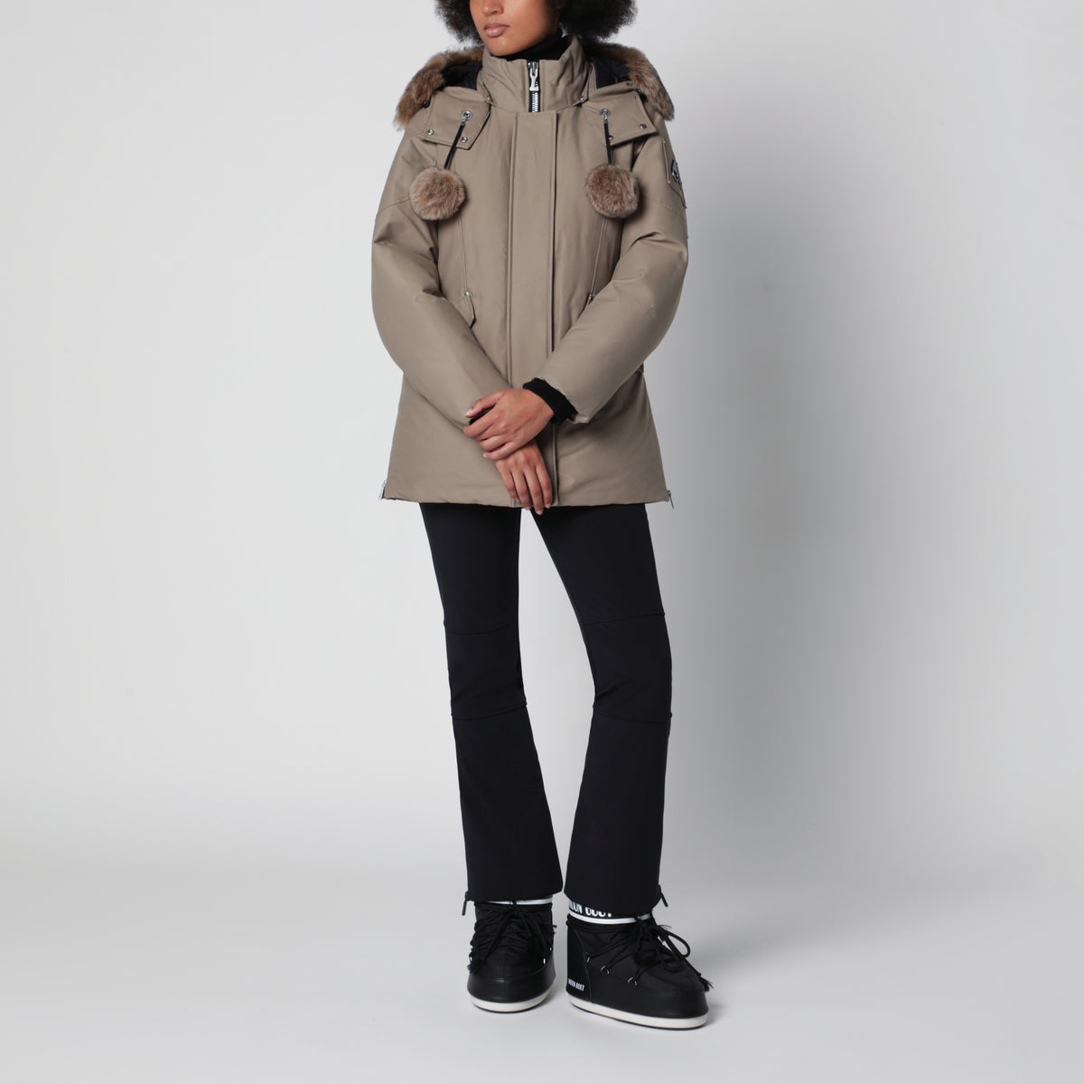 Taupe Bronze Original 3Q down jacket in cotton and nylon