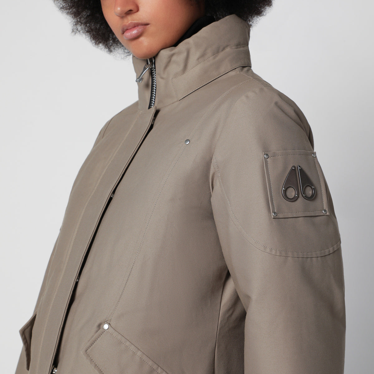Taupe Bronze Original 3Q down jacket in cotton and nylon