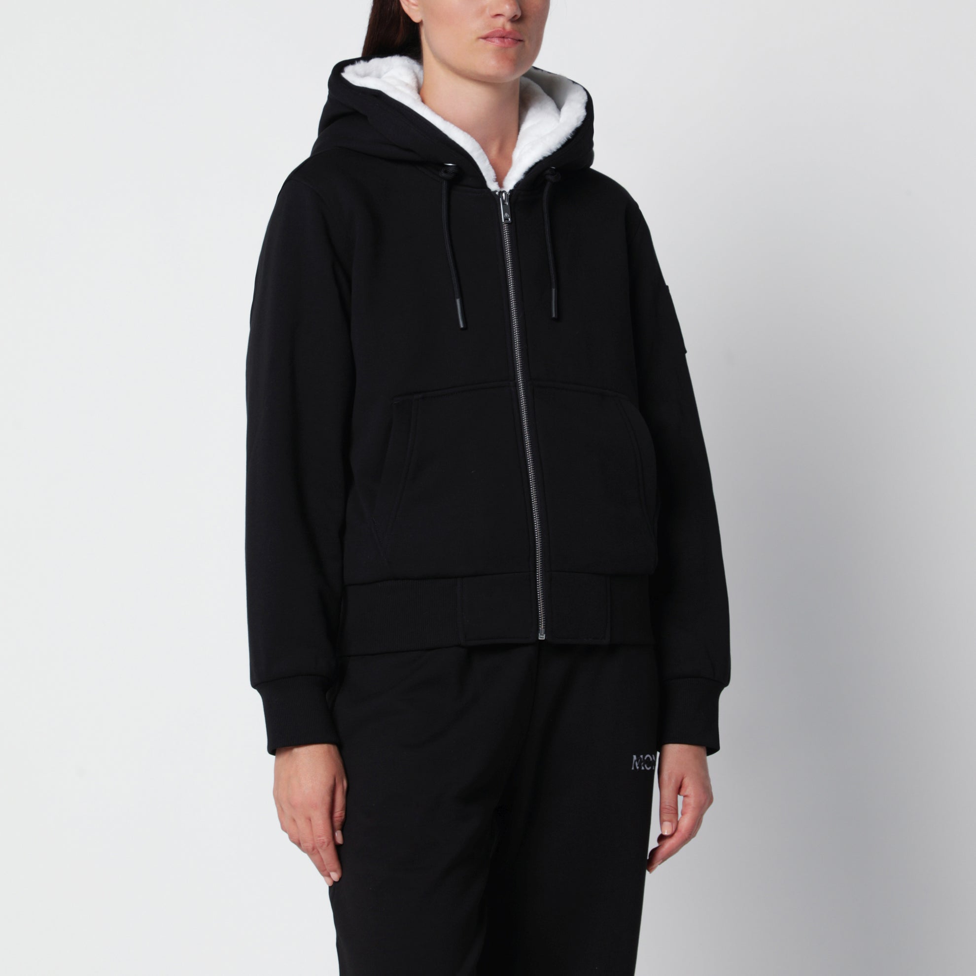 Sweat-shirt classique Bunny en coton noir / blanc