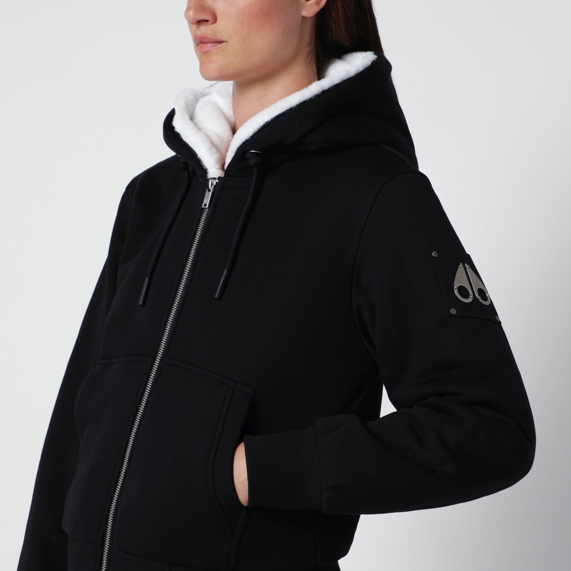 Sweat-shirt classique Bunny en coton noir / blanc