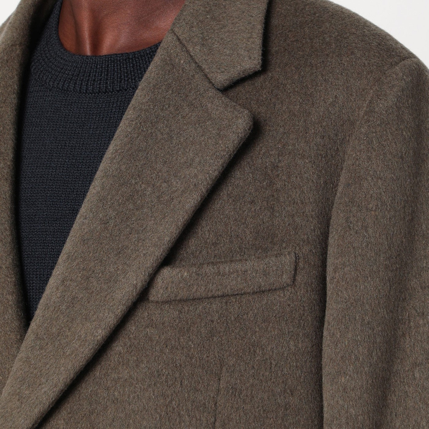 Moss-coloured wool blend coat