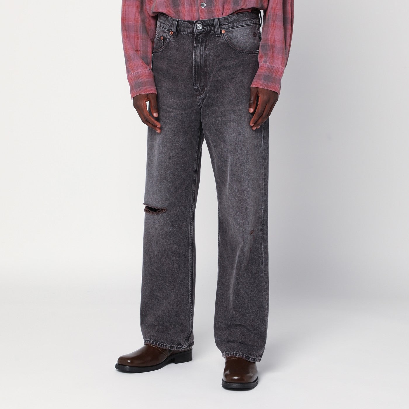 Faded effect jeans with rips