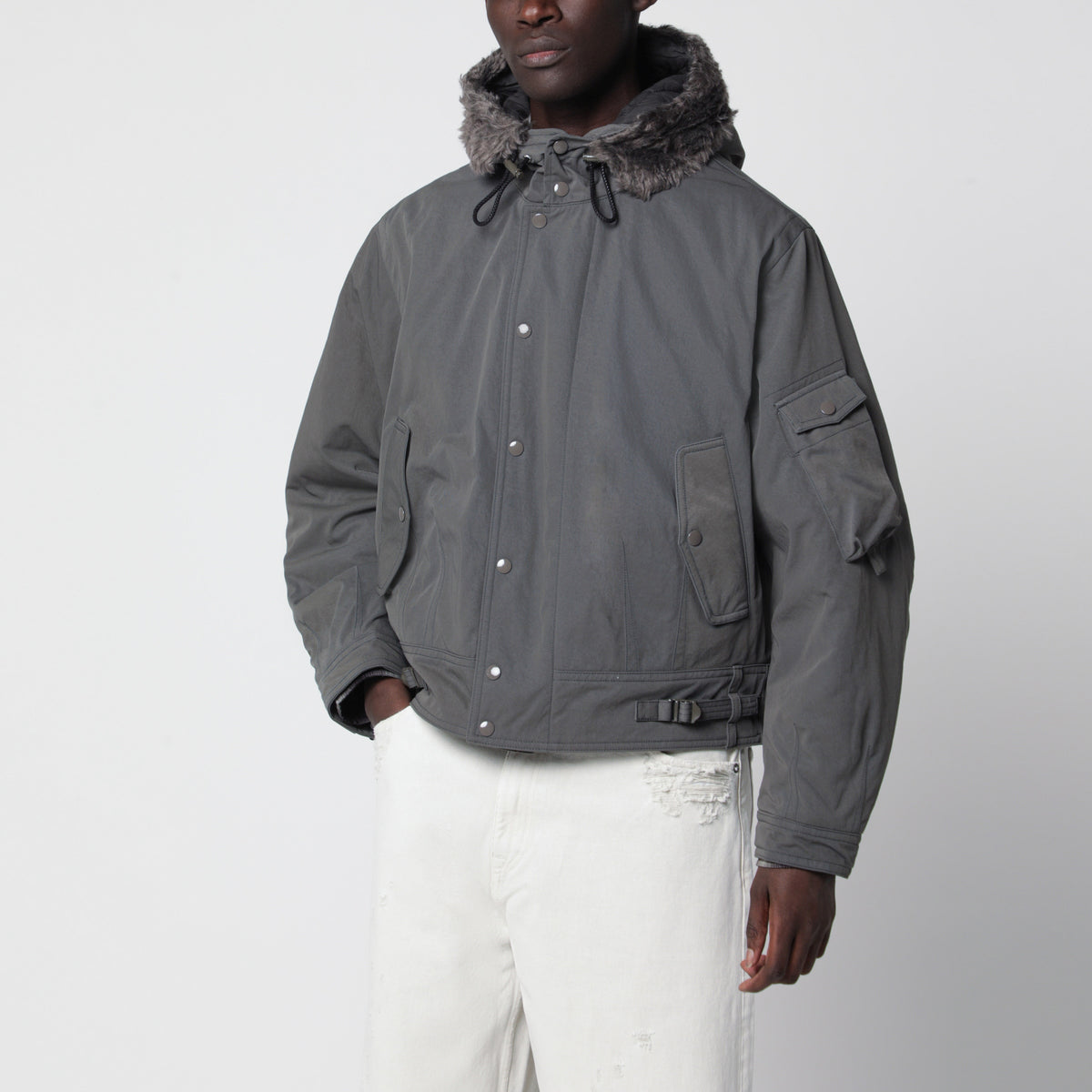 Grey Orbit jacket in nylon twill