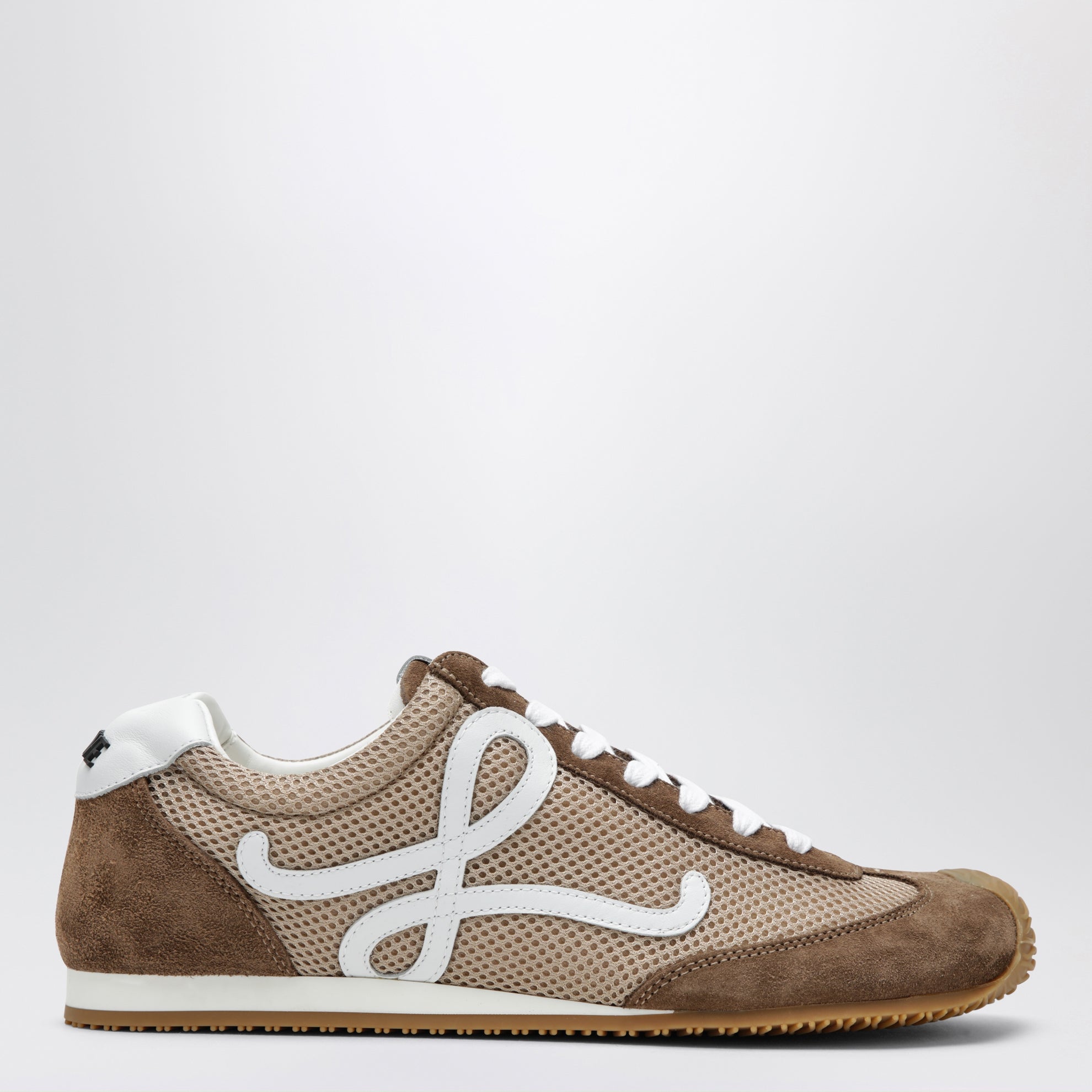 Baskets Ballet Runner 2.0 en daim et mesh beige/blanc/marron