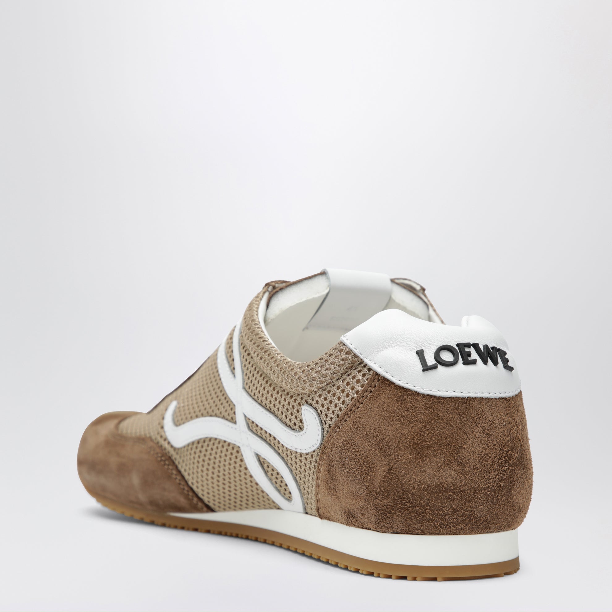 Baskets Ballet Runner 2.0 en daim et mesh beige/blanc/marron