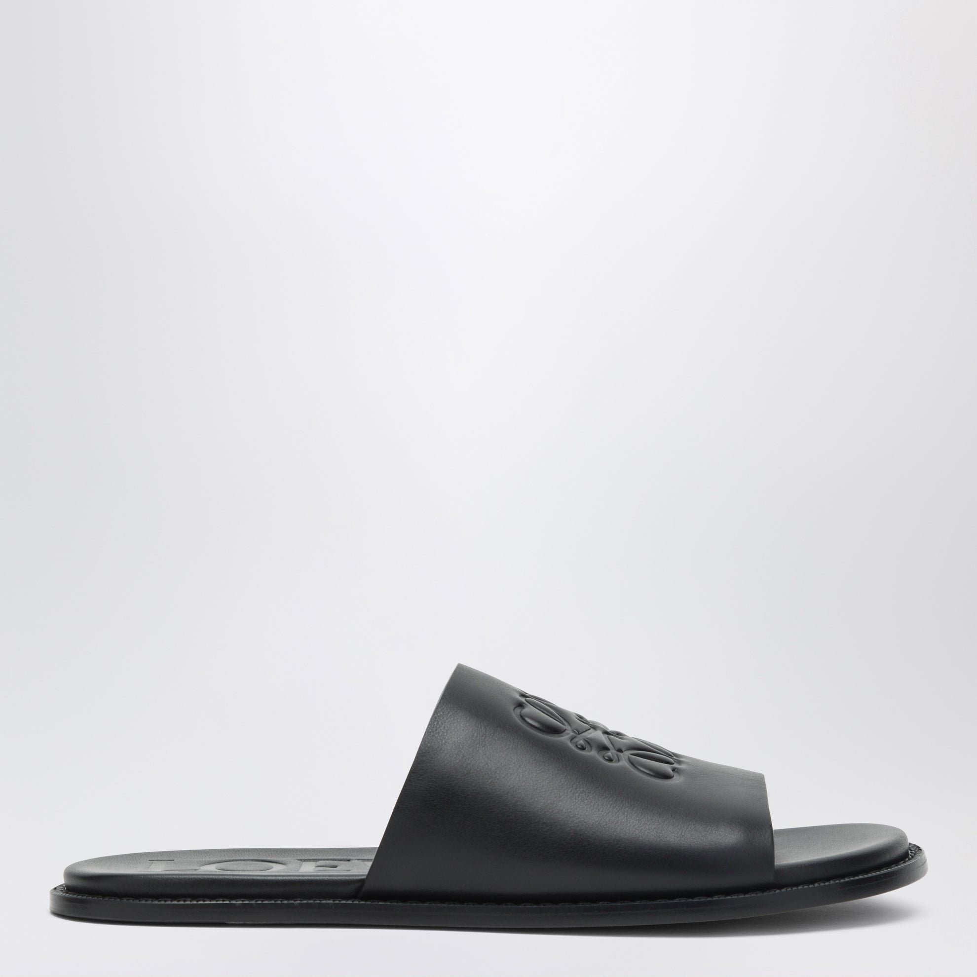 Black Anagram Flex leather slides