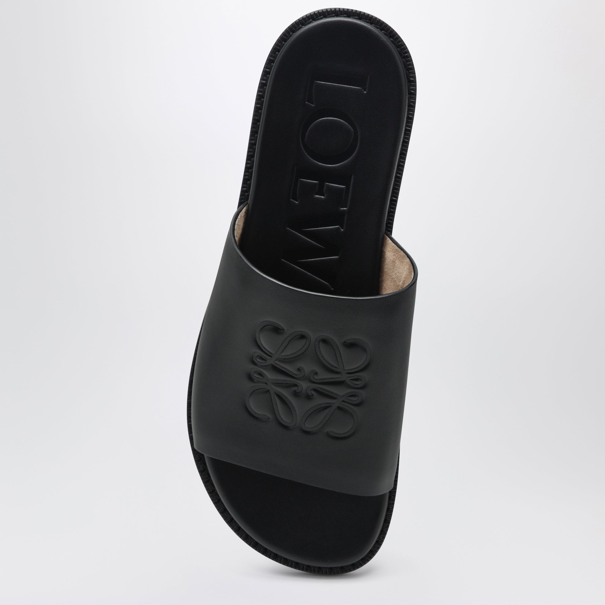 Black Anagram Flex leather slides
