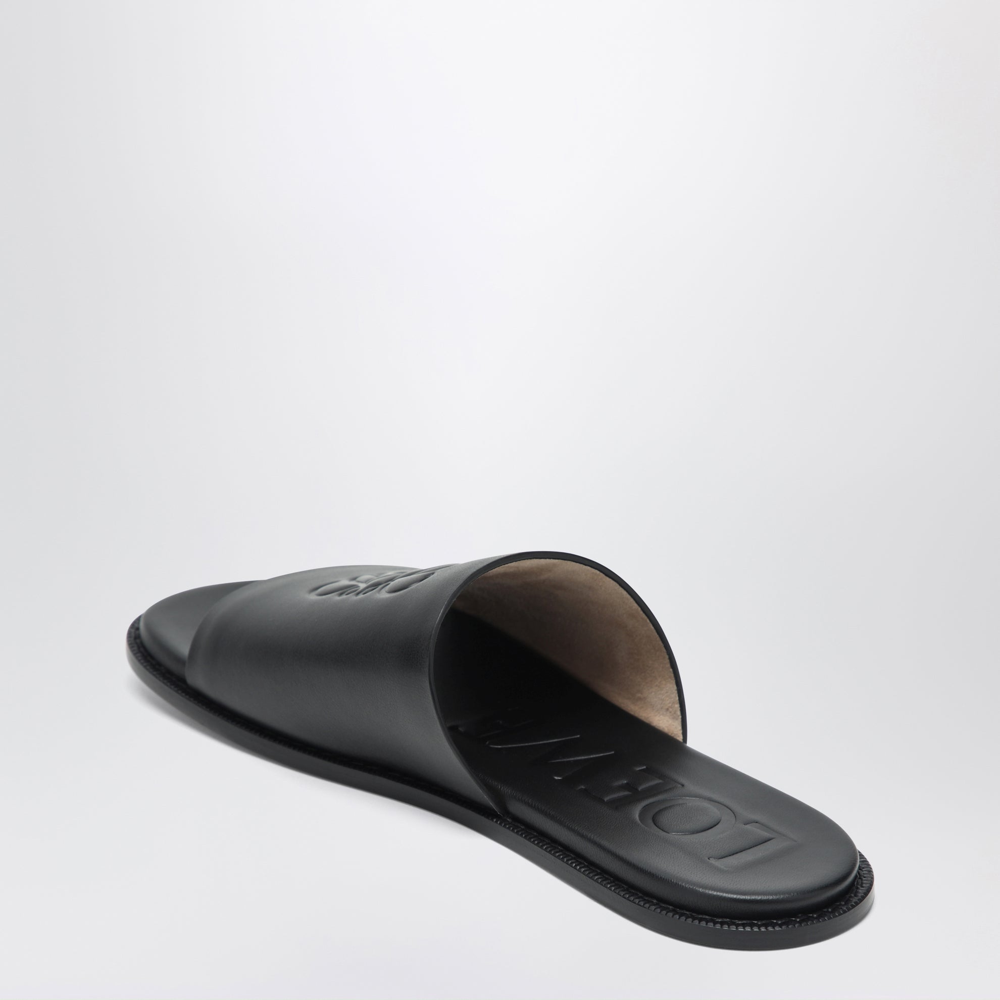 Black Anagram Flex leather slides