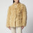 Pale yellow long-haired faux fur coat