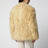 Pale yellow long-haired faux fur coat