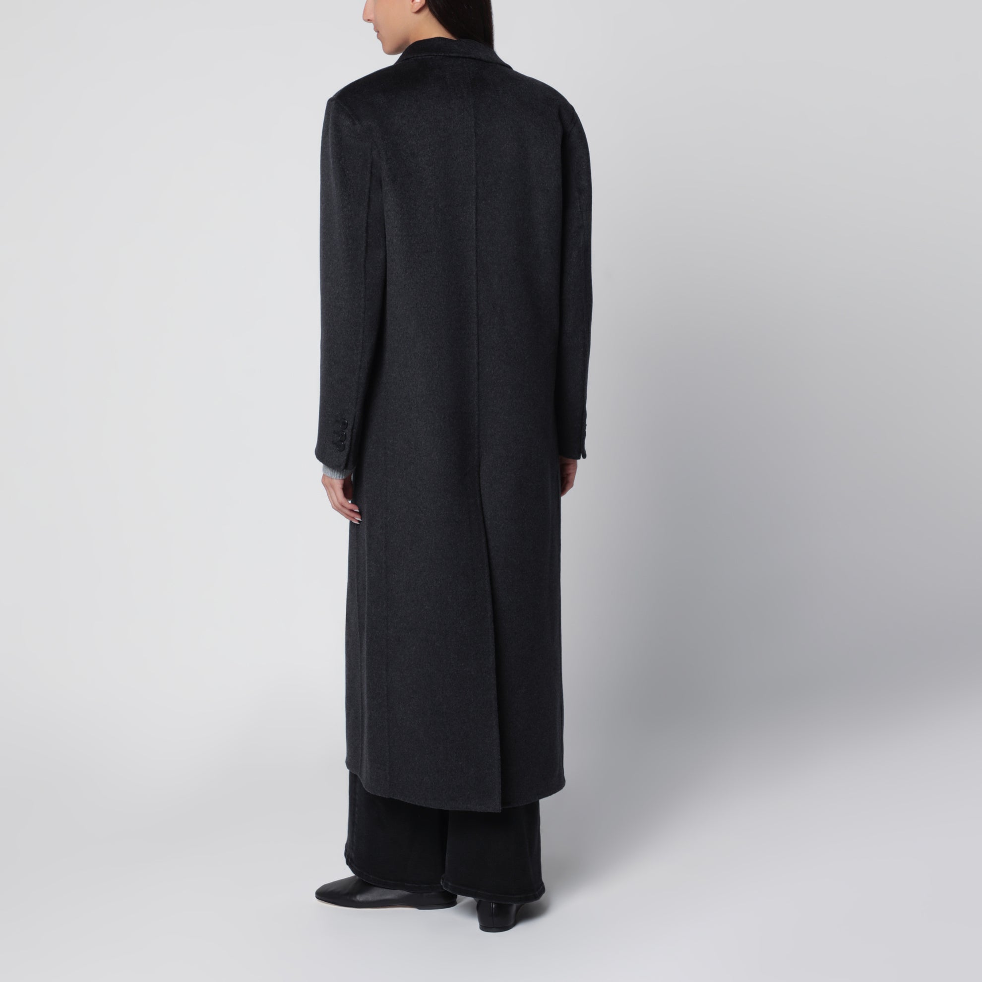 Manteau Clesa anthracite en laine et cachemire