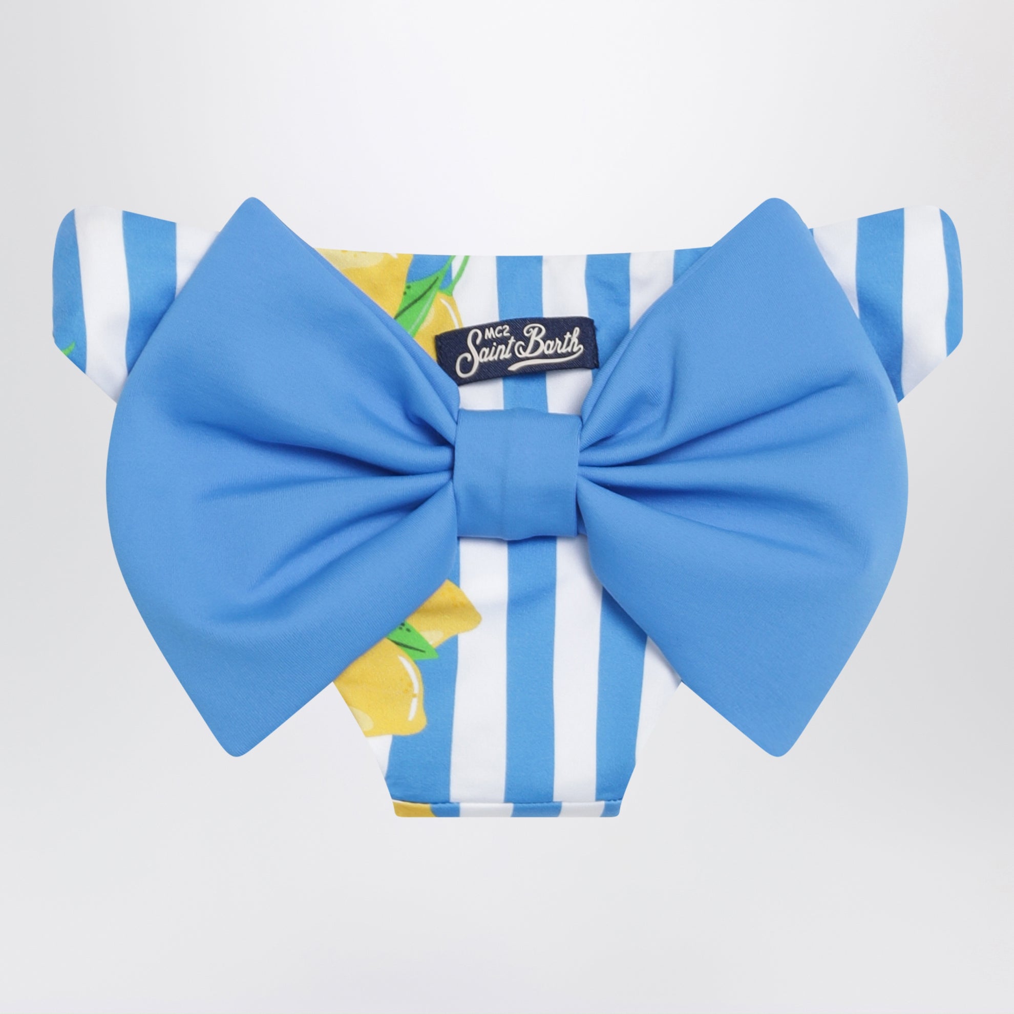 Slip a righe con stampa limoni e fiocco