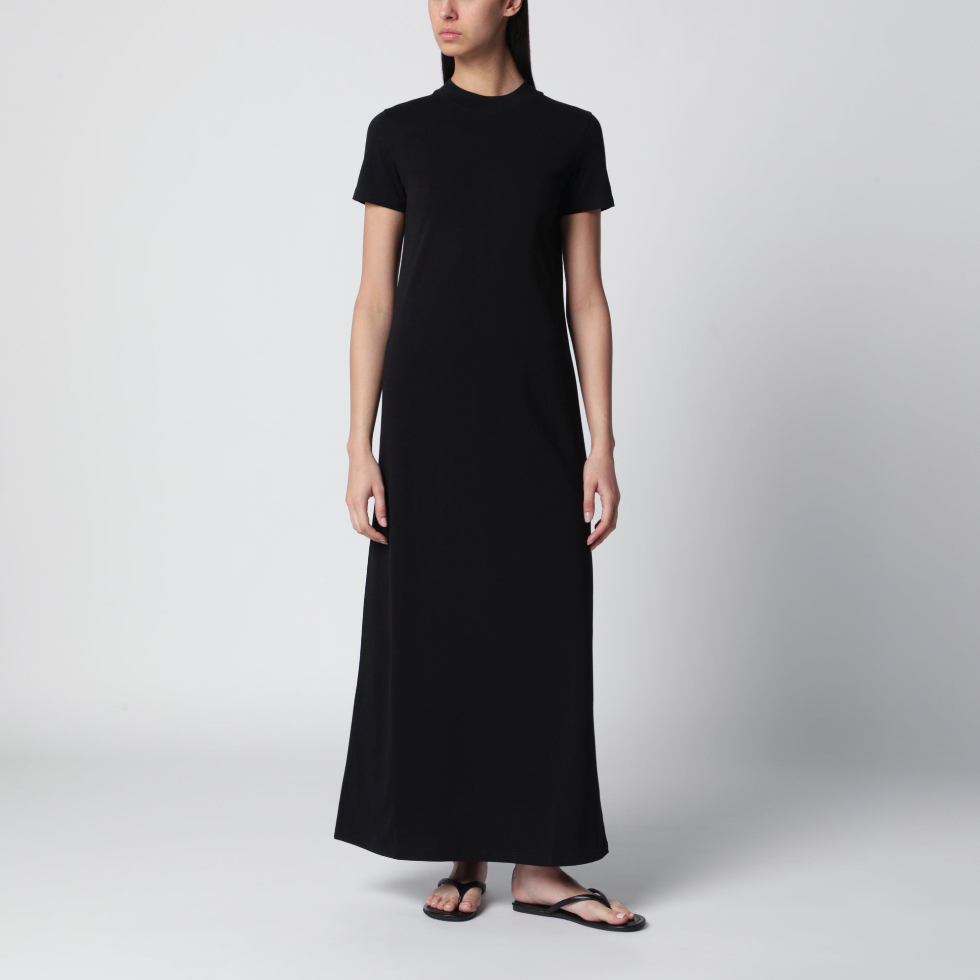 Malo maxi T-shirt dress in cotton black