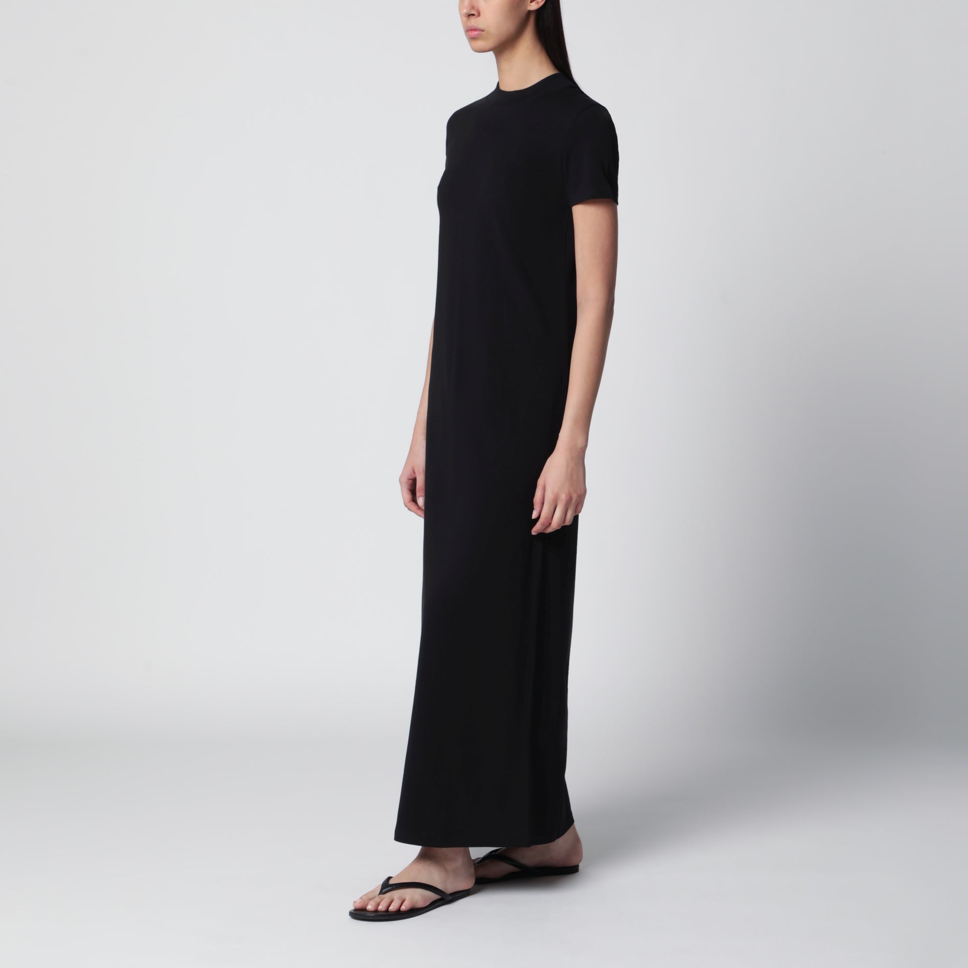 Malo maxi T-shirt dress in cotton black