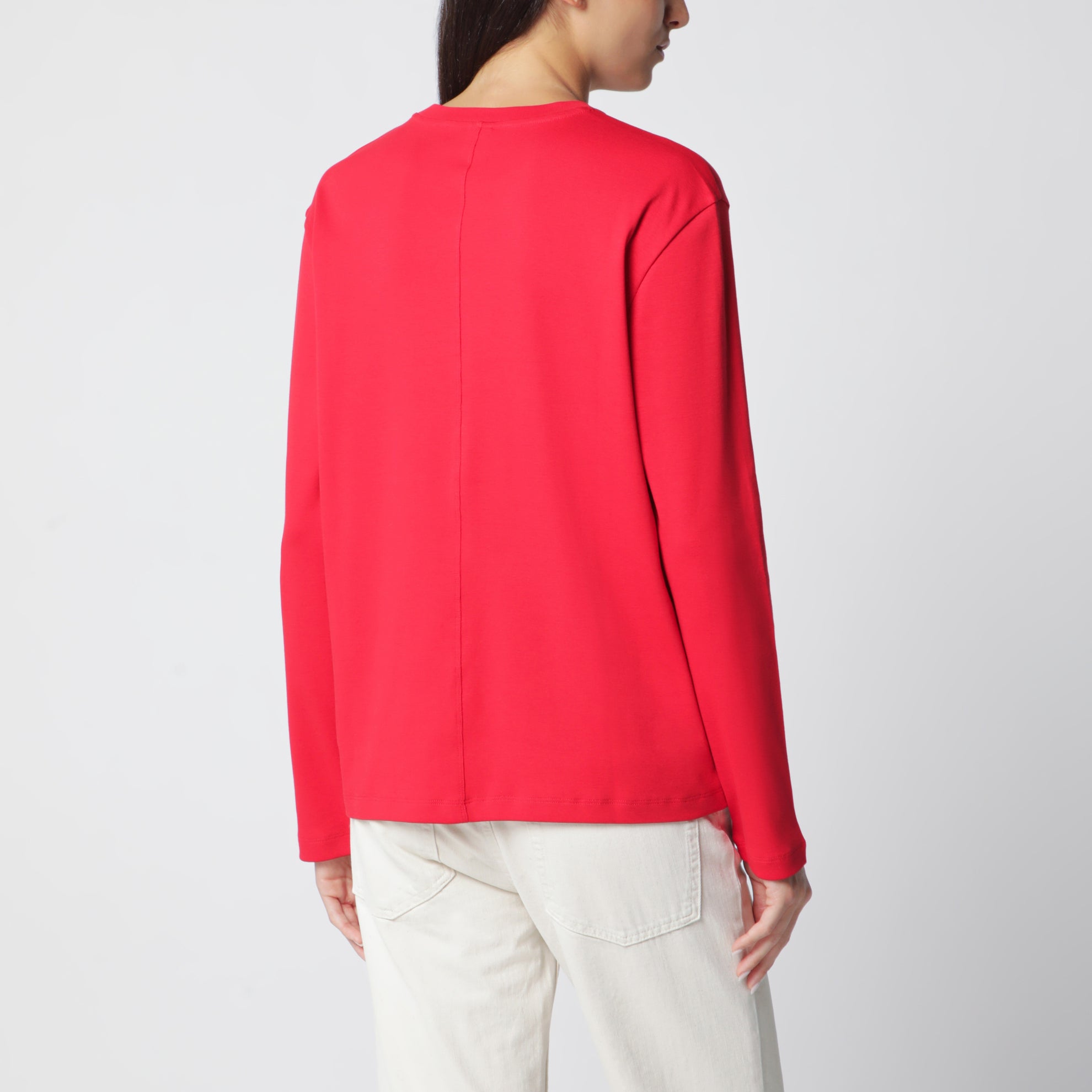 Rotes Maggie Langarmshirt aus Bio-Baumwolle