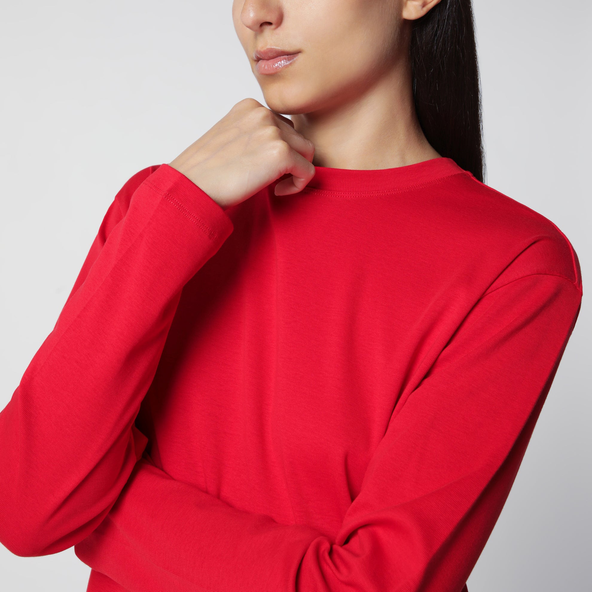Rotes Maggie Langarmshirt aus Bio-Baumwolle