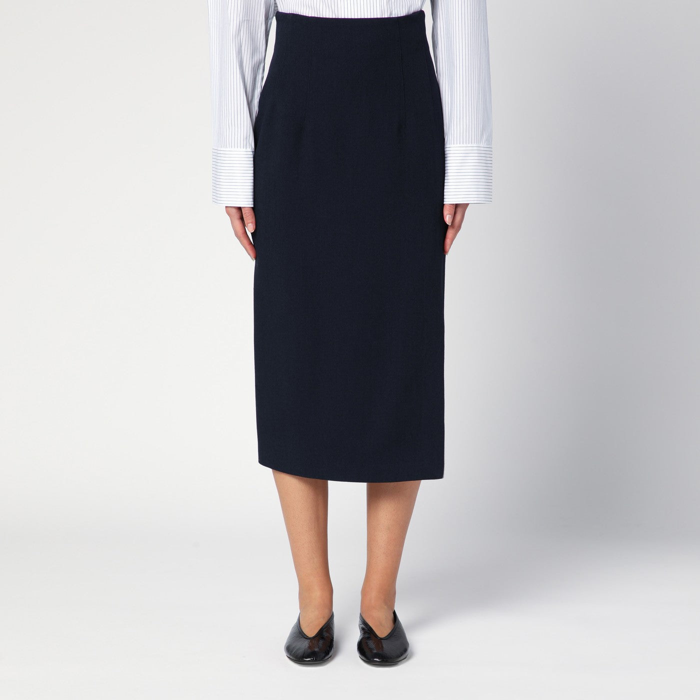 Gonna Marlo blu navy in misto lana