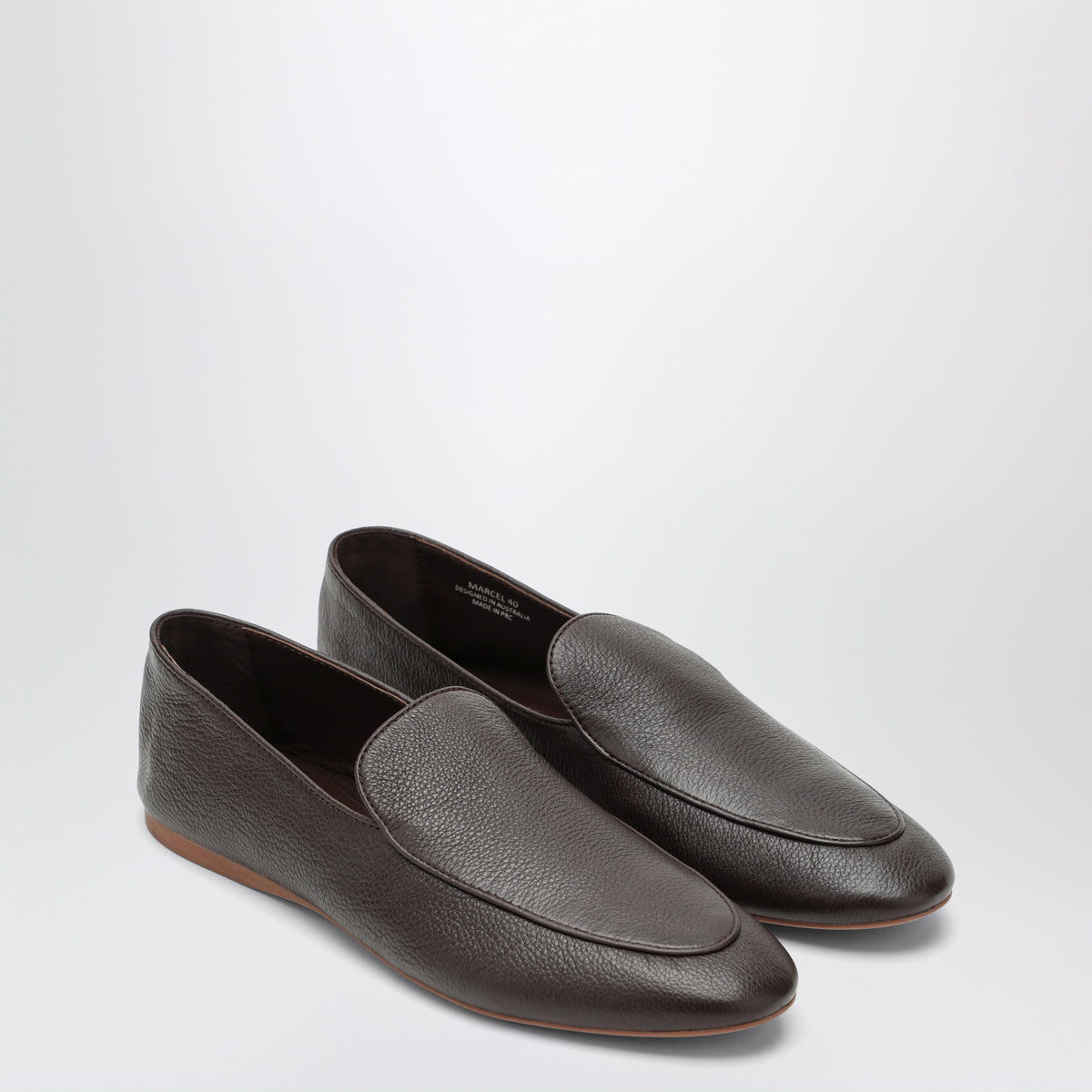 Brown Marcel loafers in grained leather
