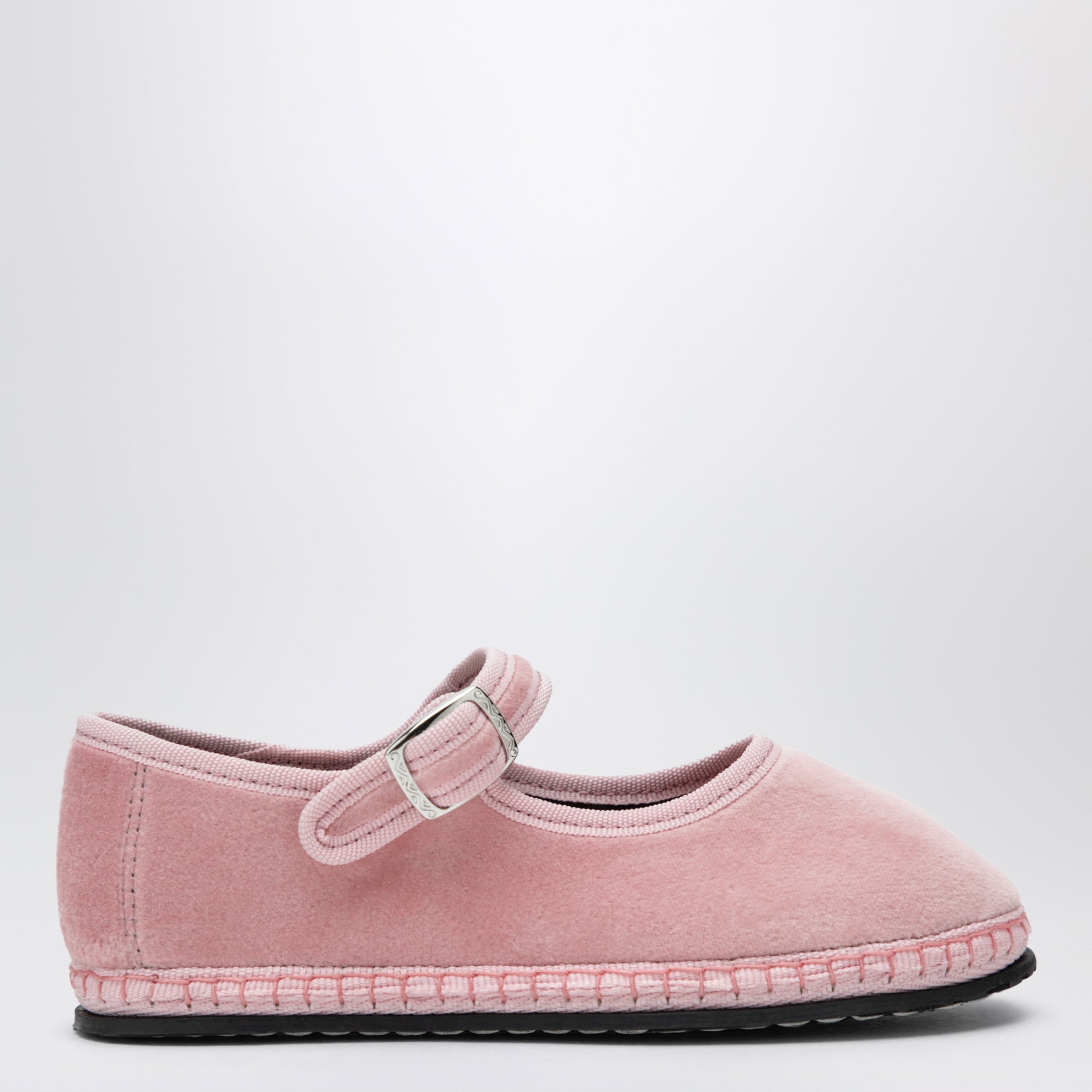 Chaussures Mary Jane en velours rose