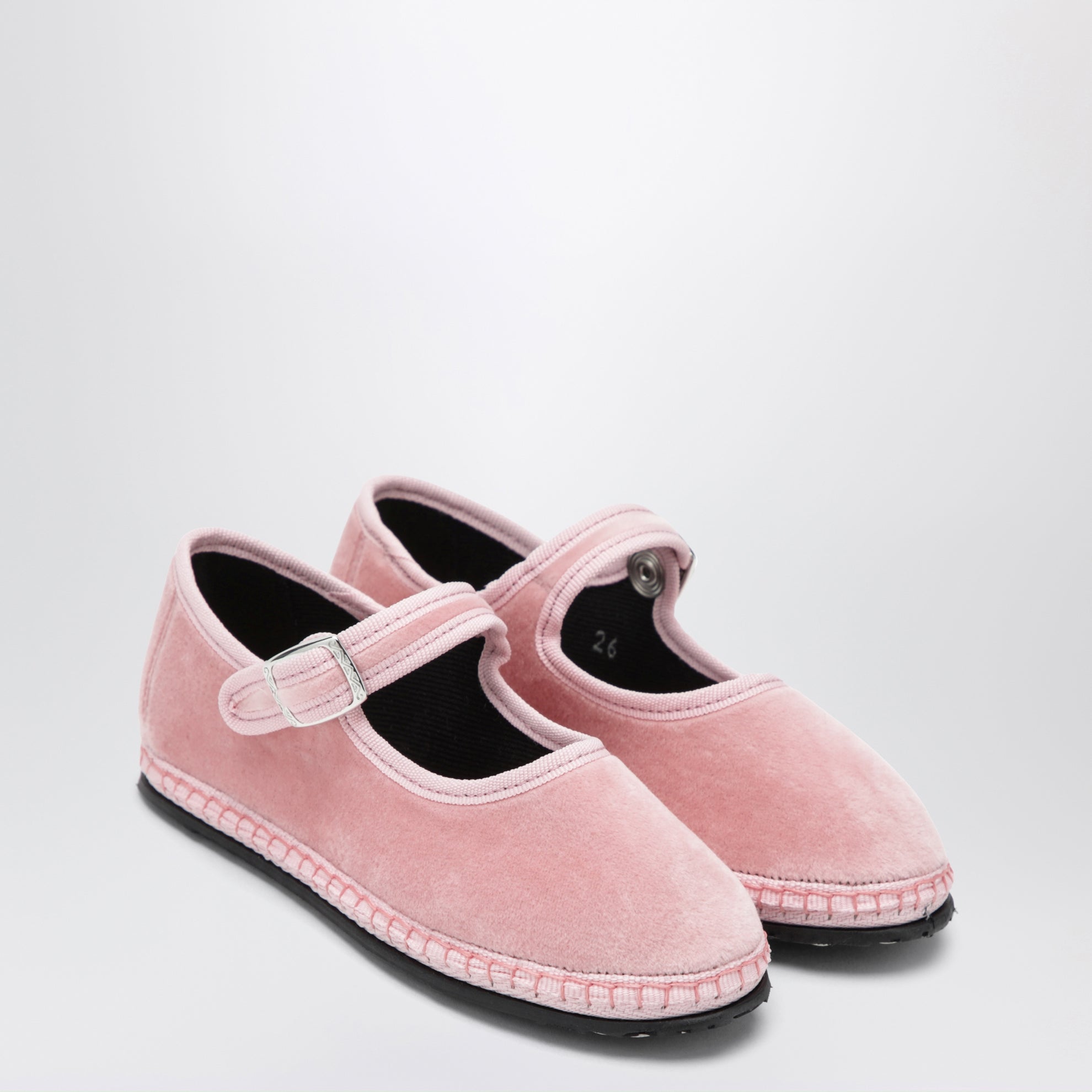 Chaussures Mary Jane en velours rose