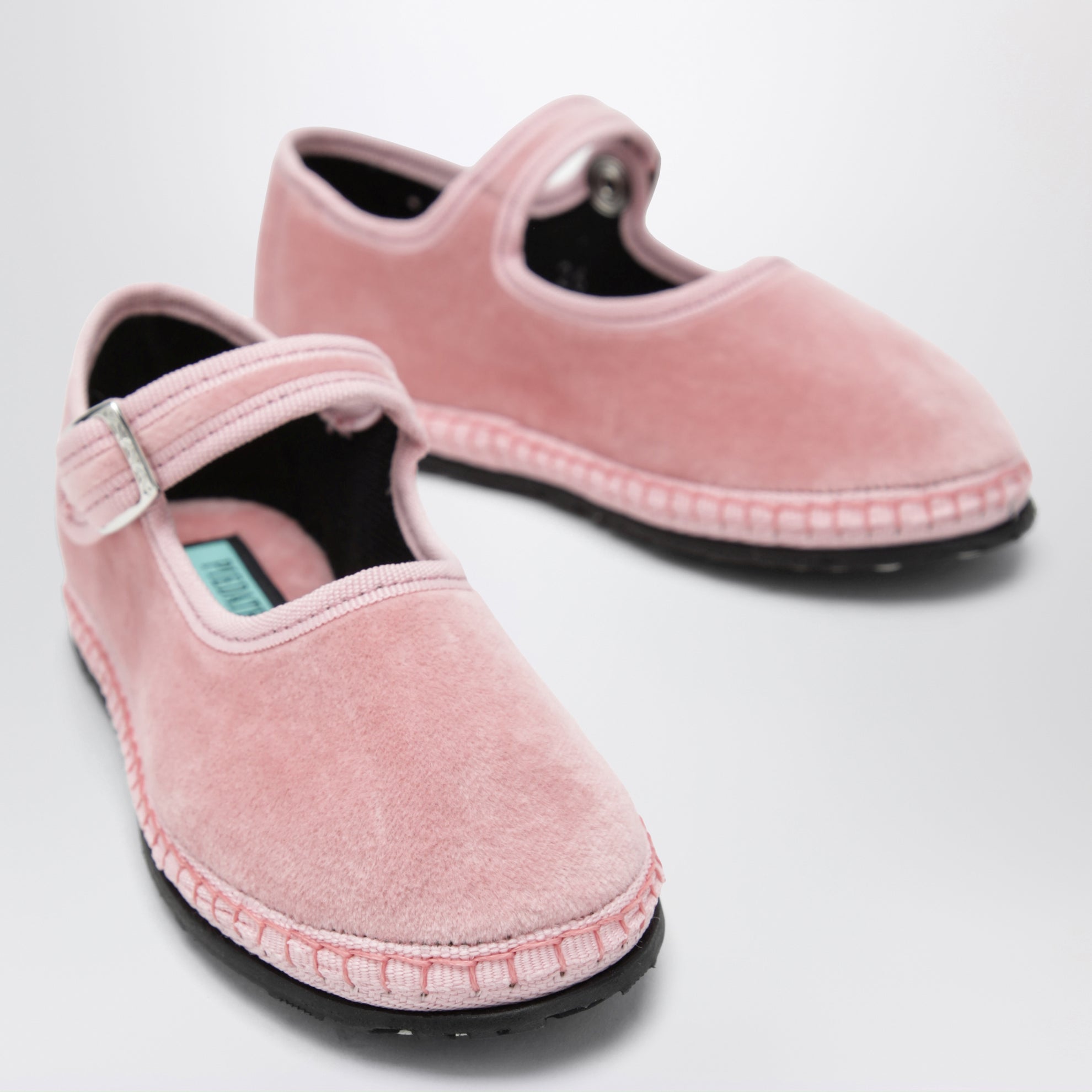 Chaussures Mary Jane en velours rose