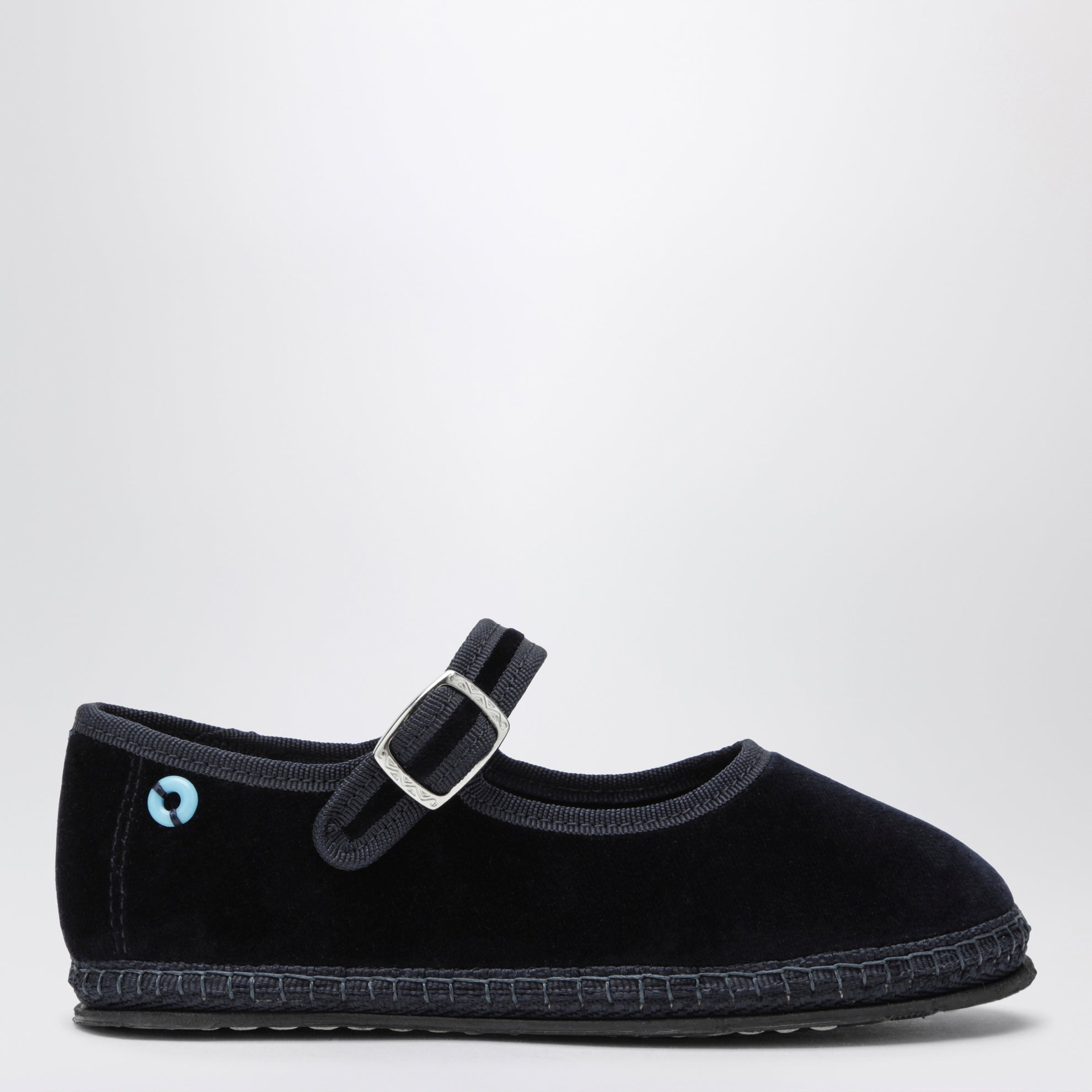 Blue velvet Mary Jane shoes