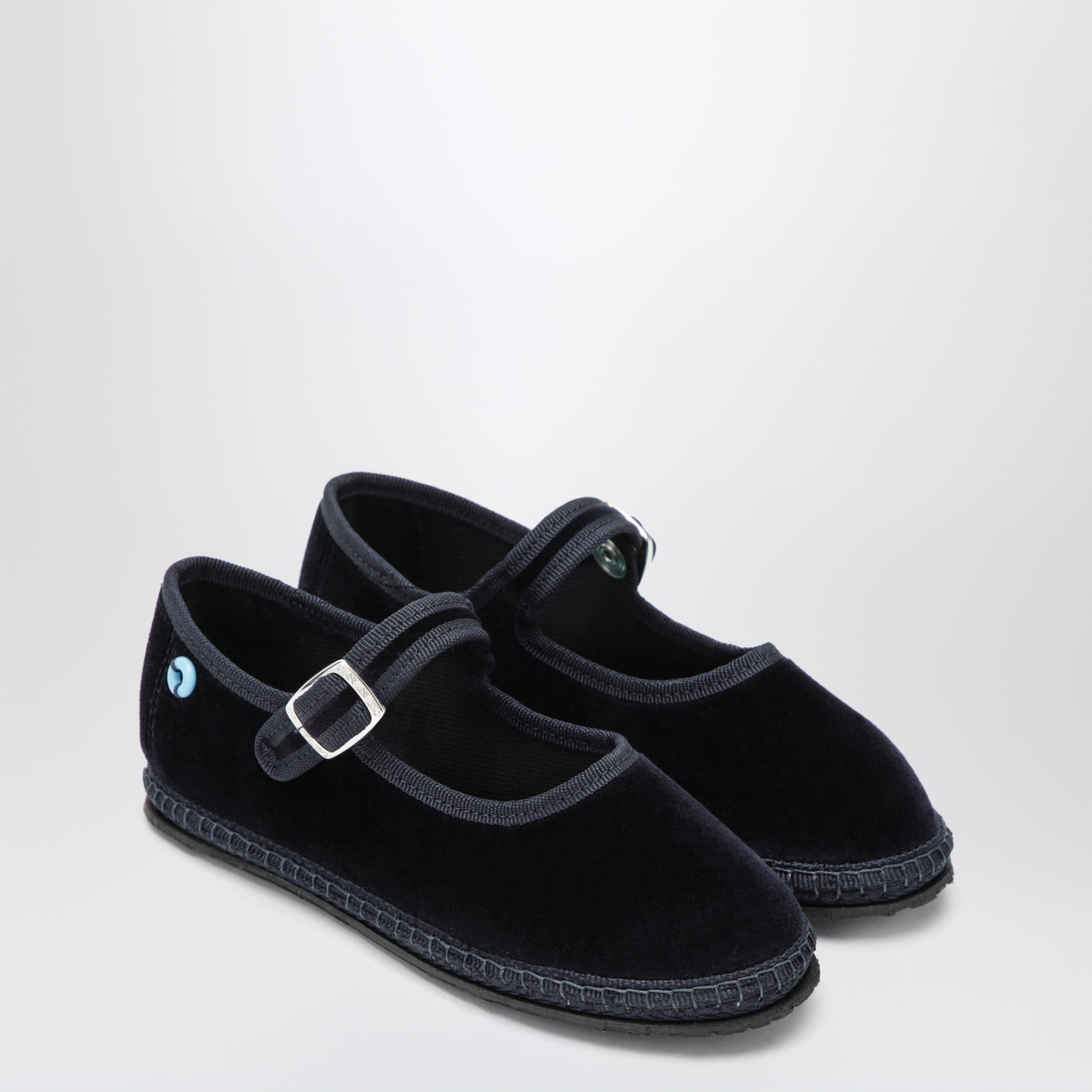 Blue velvet Mary Jane shoes