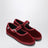 Burgundy velvet Mary Jane shoes