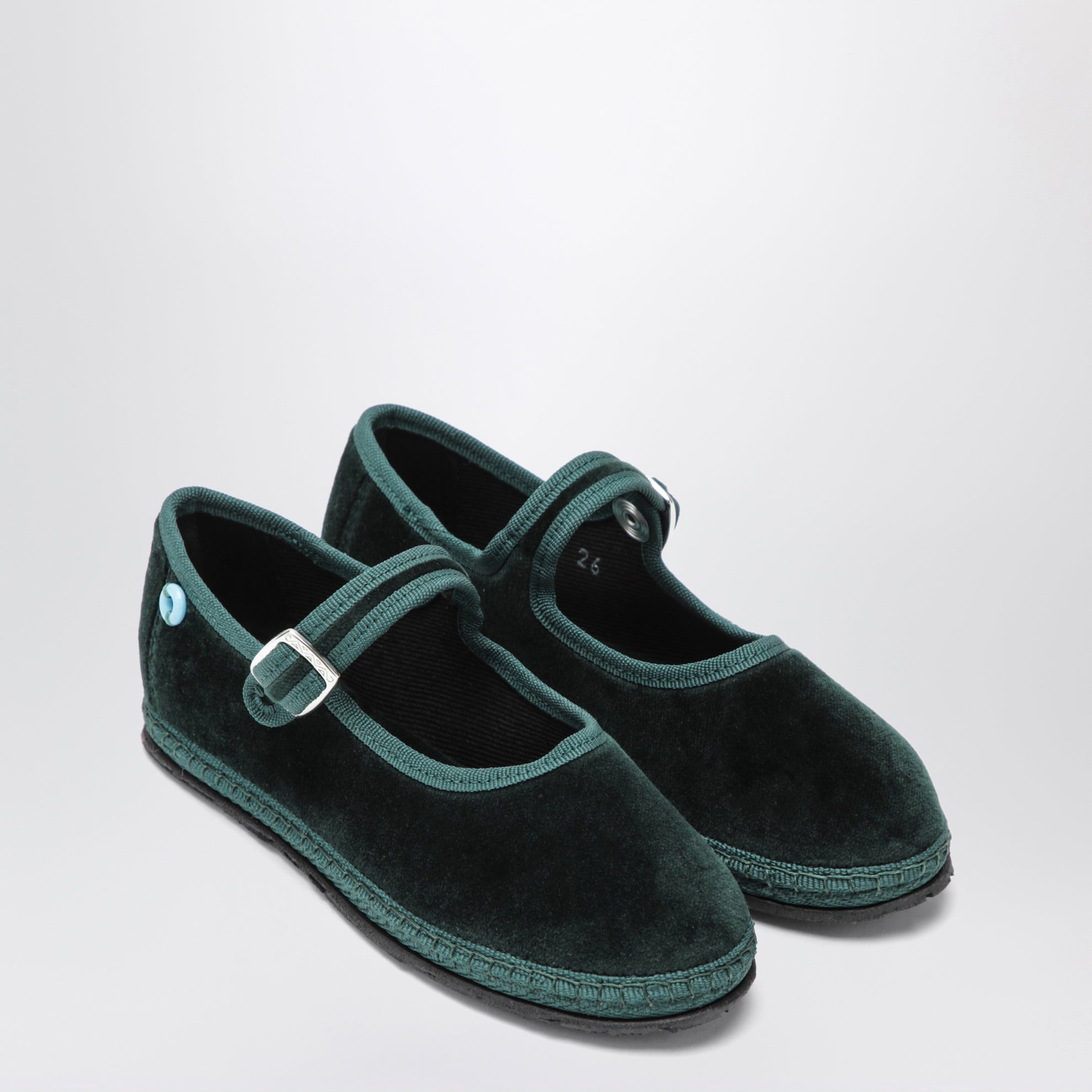 Carnia green Mary Jane in velvet