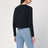 Maglia girocollo nera in cotone