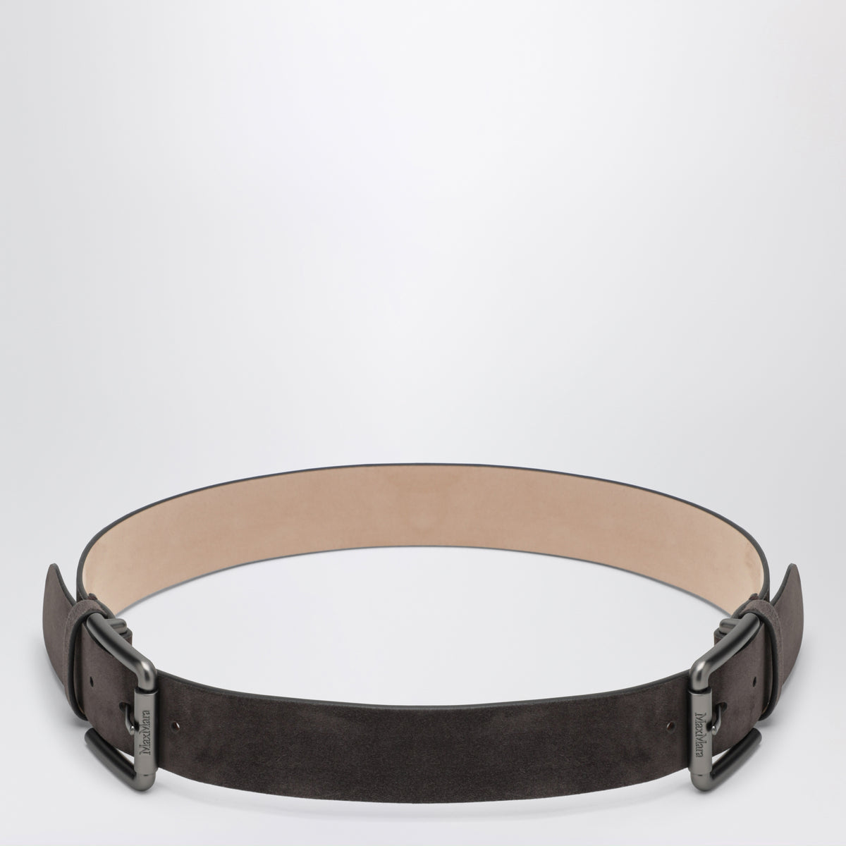 Ceinture marron en daim avec clous