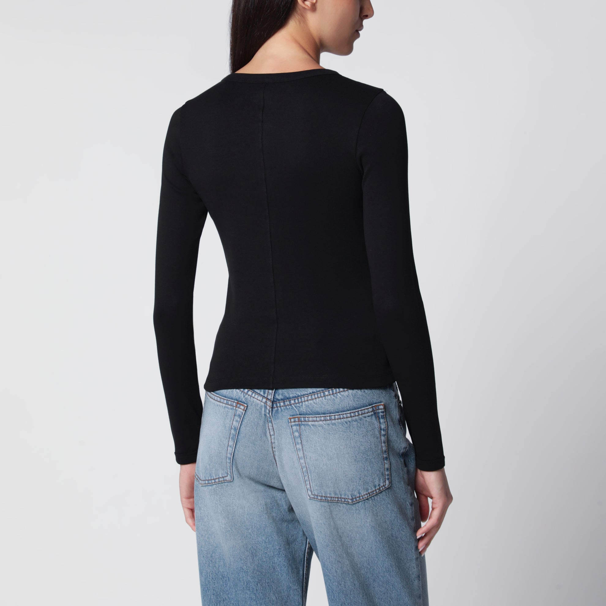 T-shirt a maniche lunghe Max in cotone biologico nera