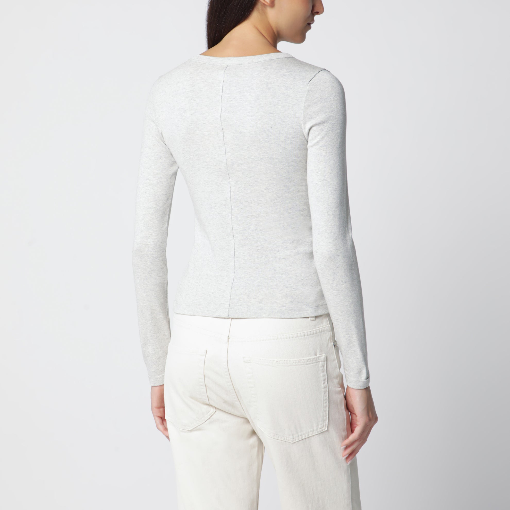 Grau meliertes Max Langarmshirt aus Bio-Baumwolle