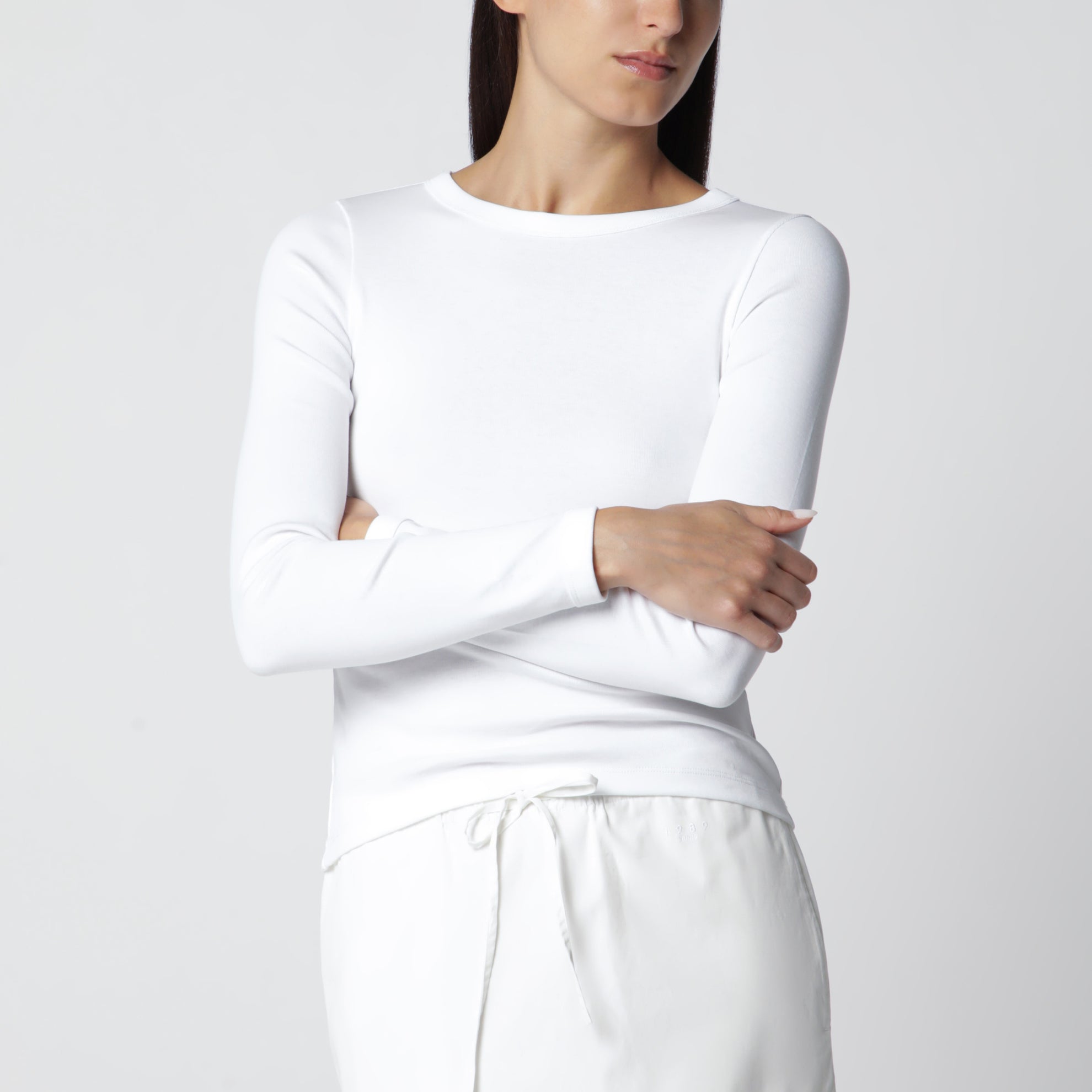 White Max Organic Cotton Long-Sleeve T-Shirt