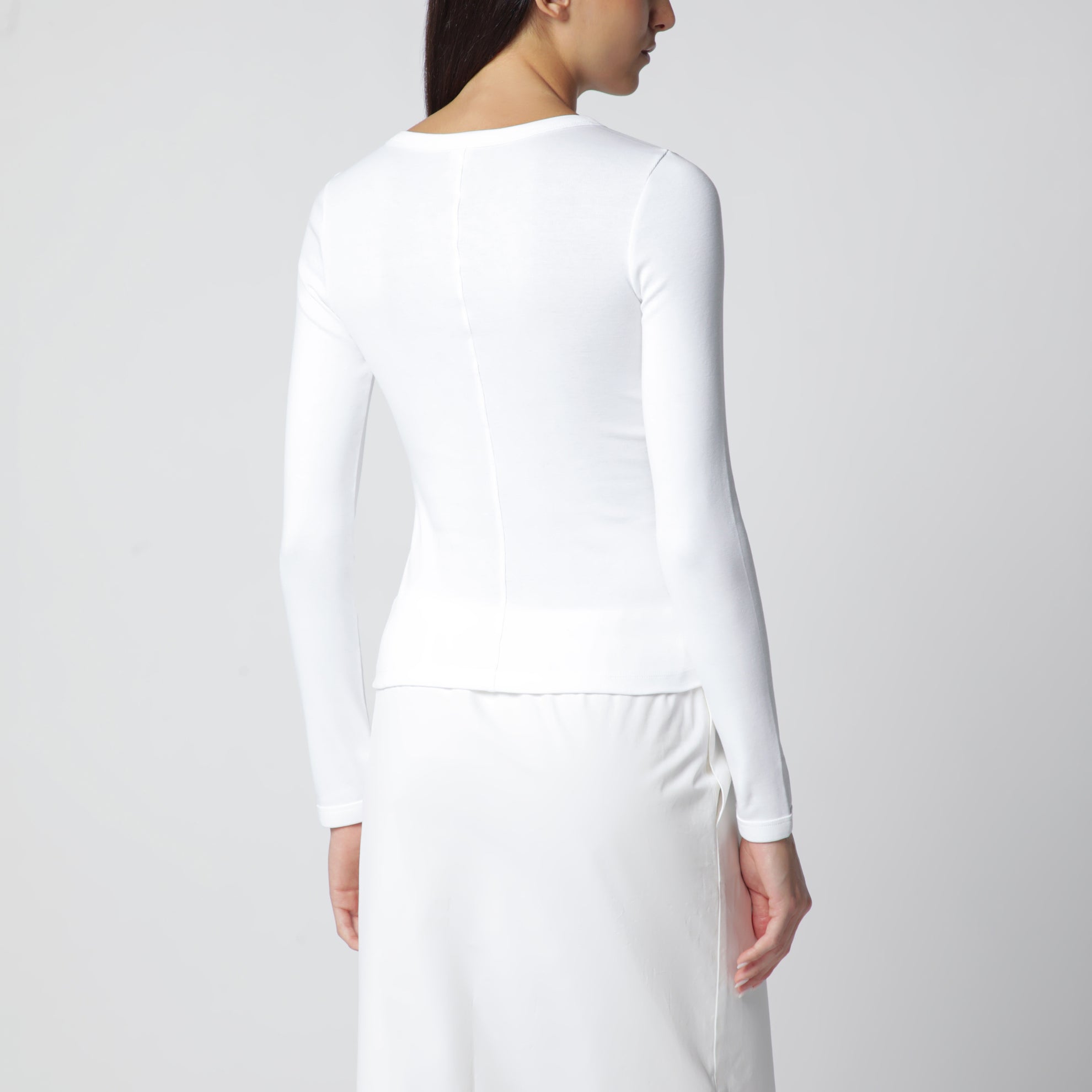 White Max Organic Cotton Long-Sleeve T-Shirt