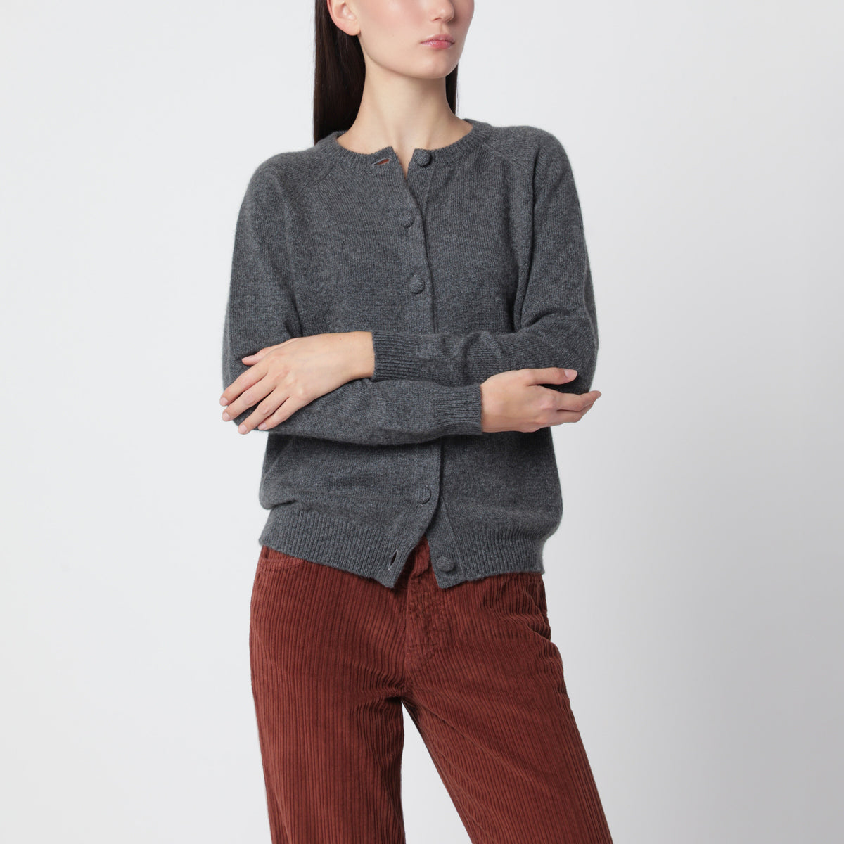 Cardigan Maxi Mila Grey 21 en cachemire