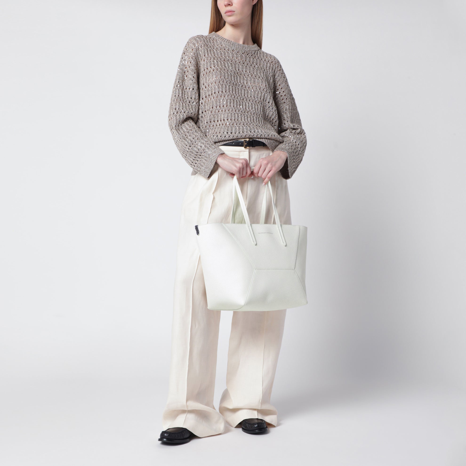 BC Duo bag in ivory leather