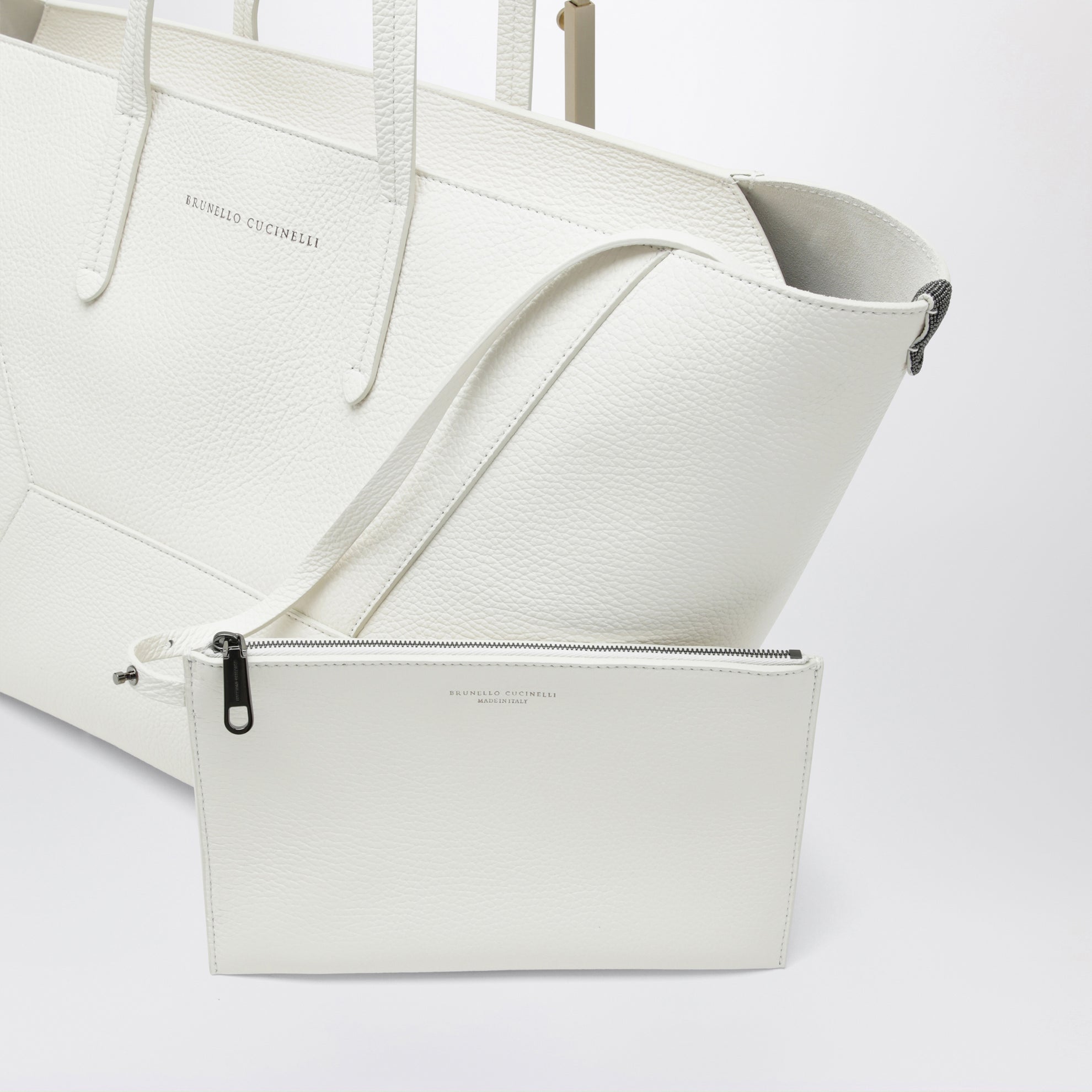 BC Duo bag in ivory leather