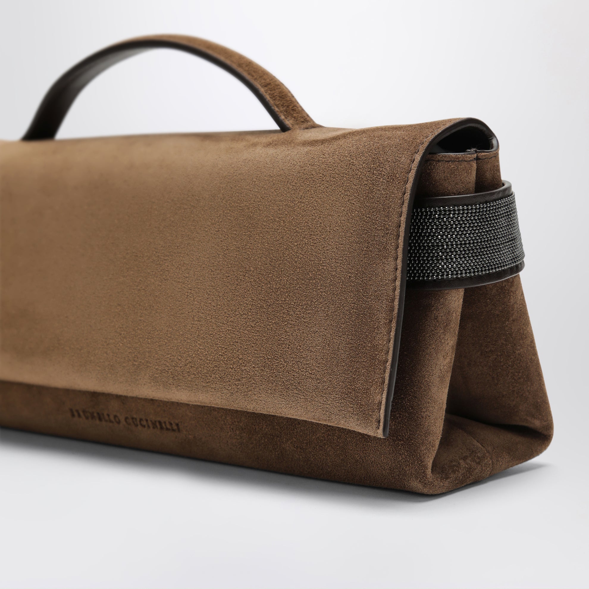 Pochette Essence caramel en daim