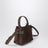 Braune Top Handle Essence Small Tasche aus Veloursleder