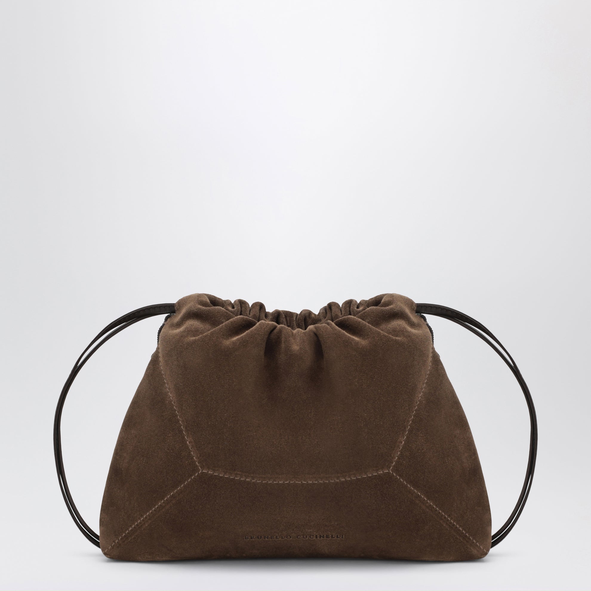 Borsa BC Duo Pouch caramello in suede con monile
